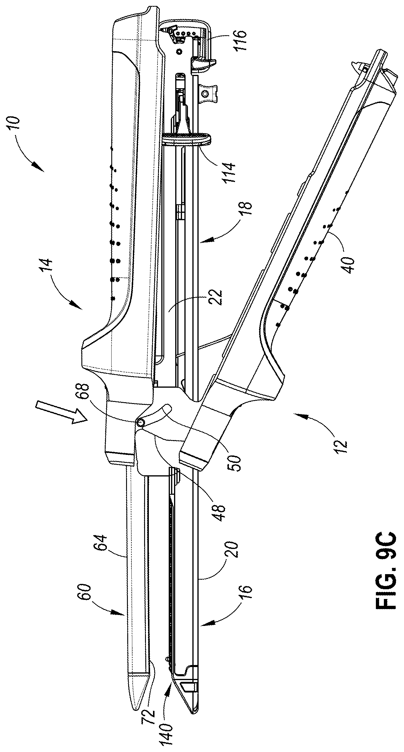 Patent US12588920 Figure 9 – Clamping lockout for linear surgical stapler