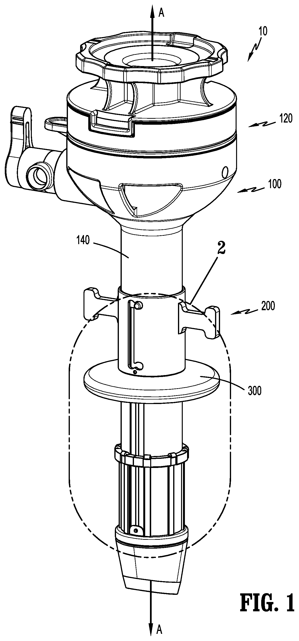 Patent US12588927 Figure 1 – Surgical access device with fixation mechanism