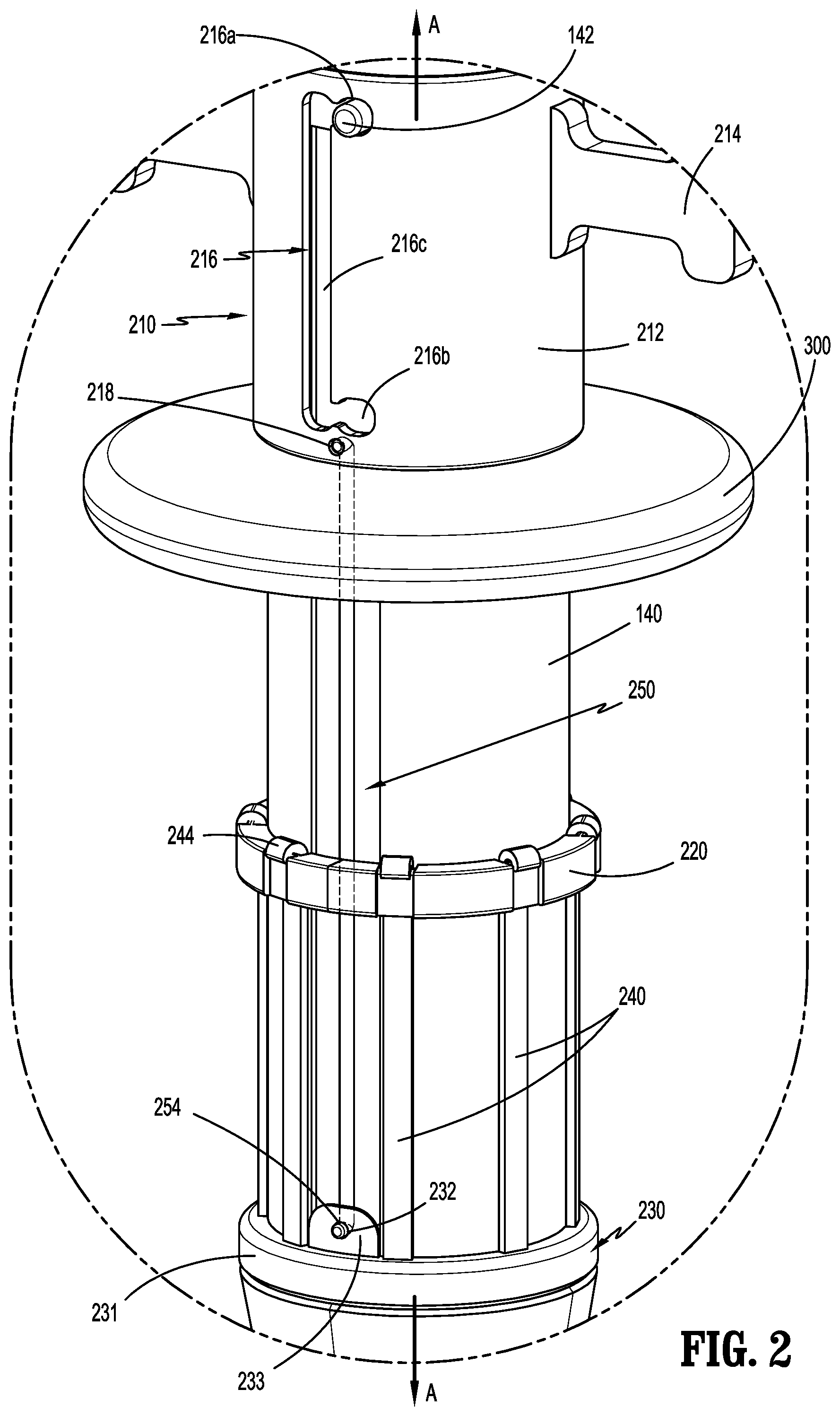 Patent US12588927 Figure 2 – Surgical access device with fixation mechanism