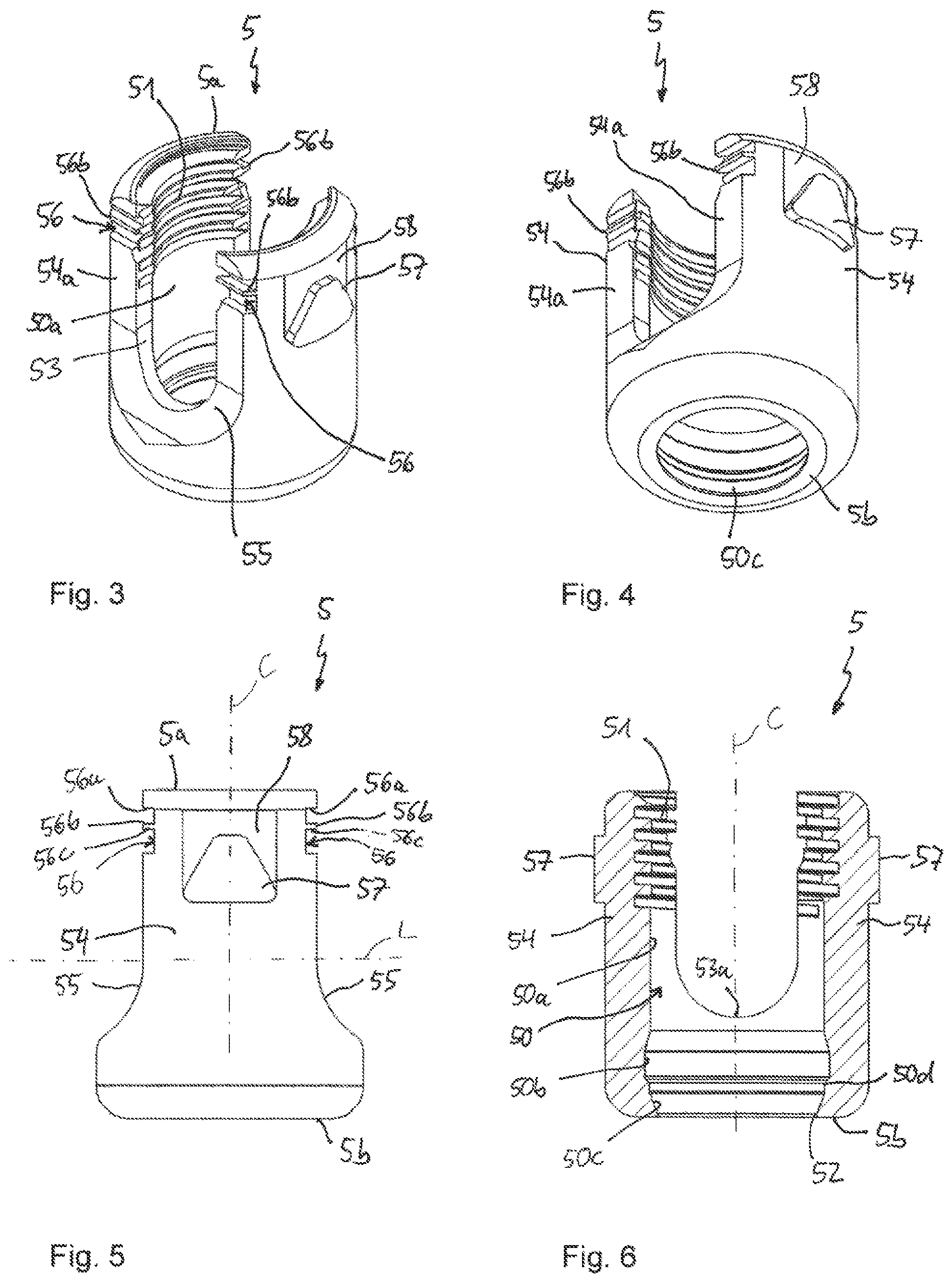 Patent US12588933 Figure 2 – Coupling device for coupling a rod to a bone anchor