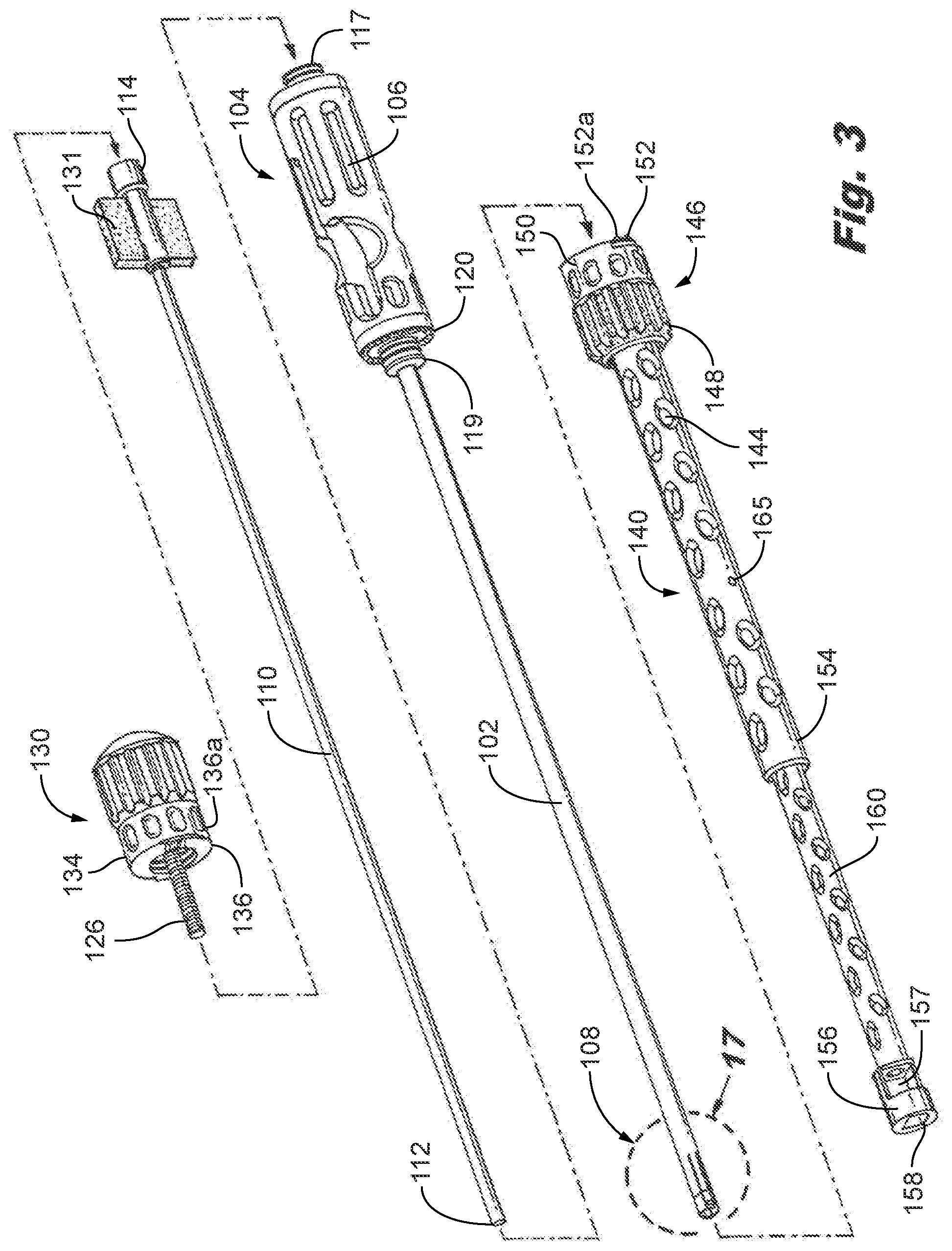Patent US12588935 Figure 2 – Interspinous implant insertion instrument with staggered path implant deployment mechanism