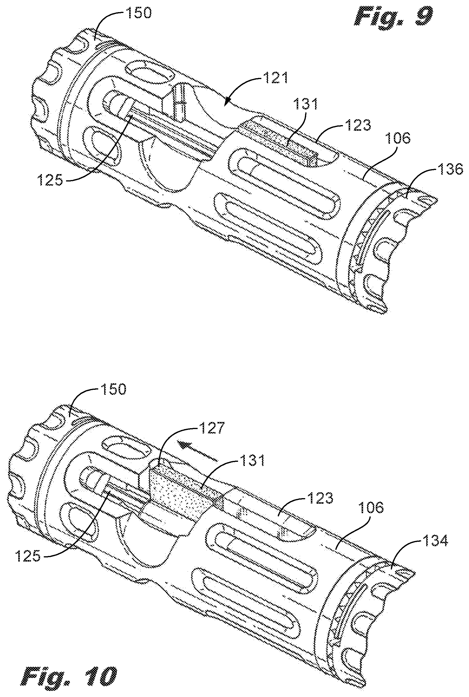 Patent US12588935 Figure 6 – Interspinous implant insertion instrument with staggered path implant deployment mechanism