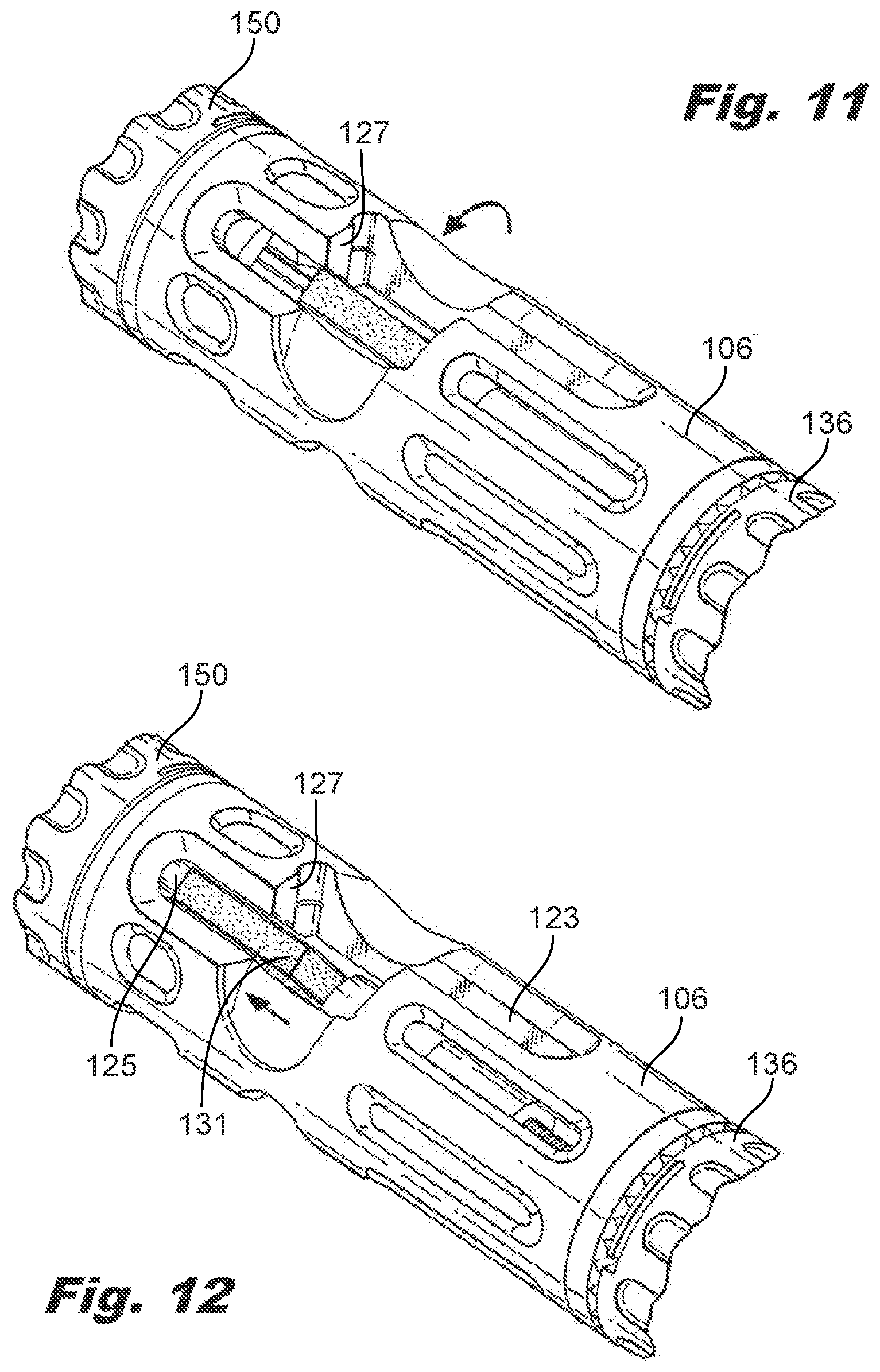 Patent US12588935 Figure 7 – Interspinous implant insertion instrument with staggered path implant deployment mechanism