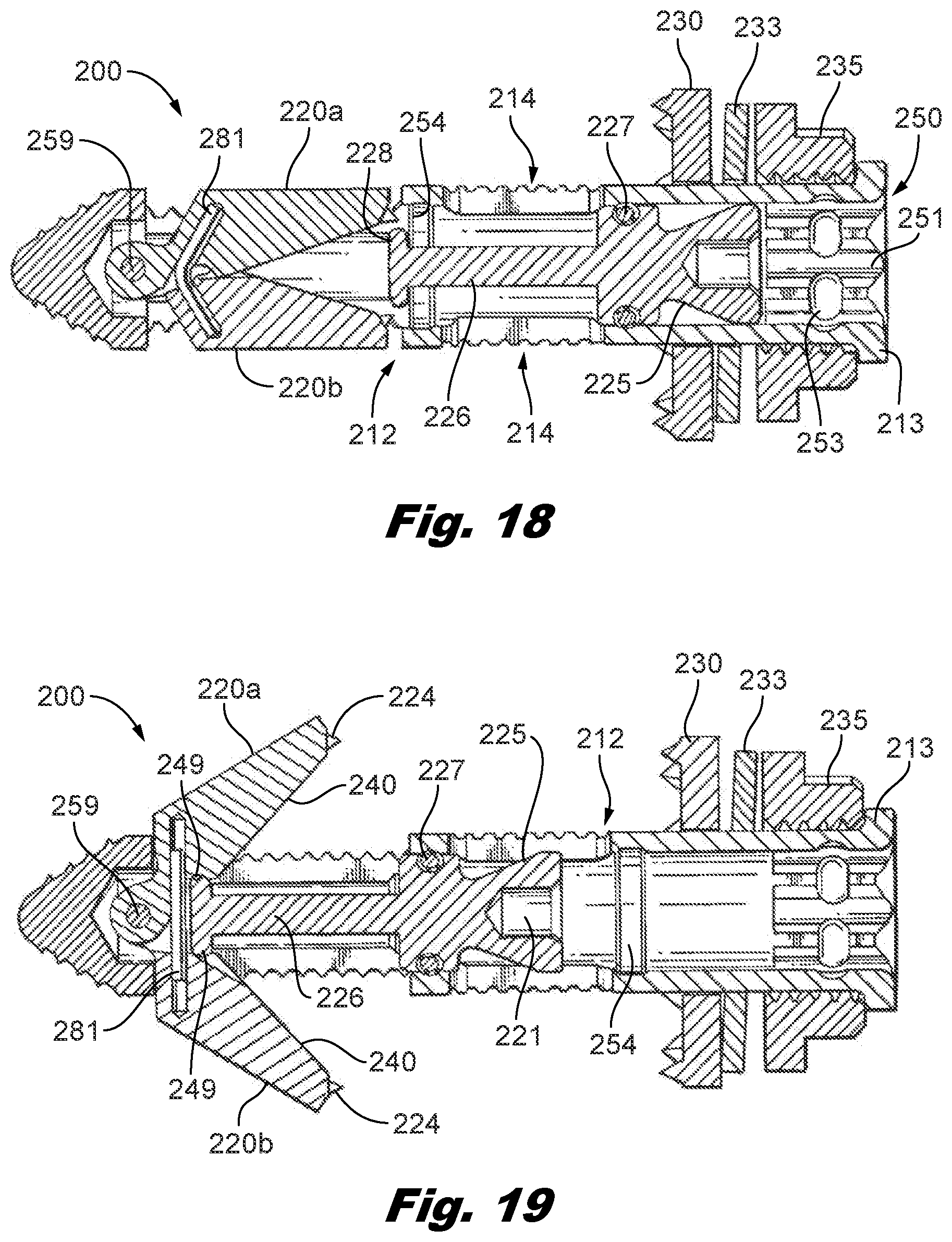 Patent US12588935 Figure 10 – Interspinous implant insertion instrument with staggered path implant deployment mechanism