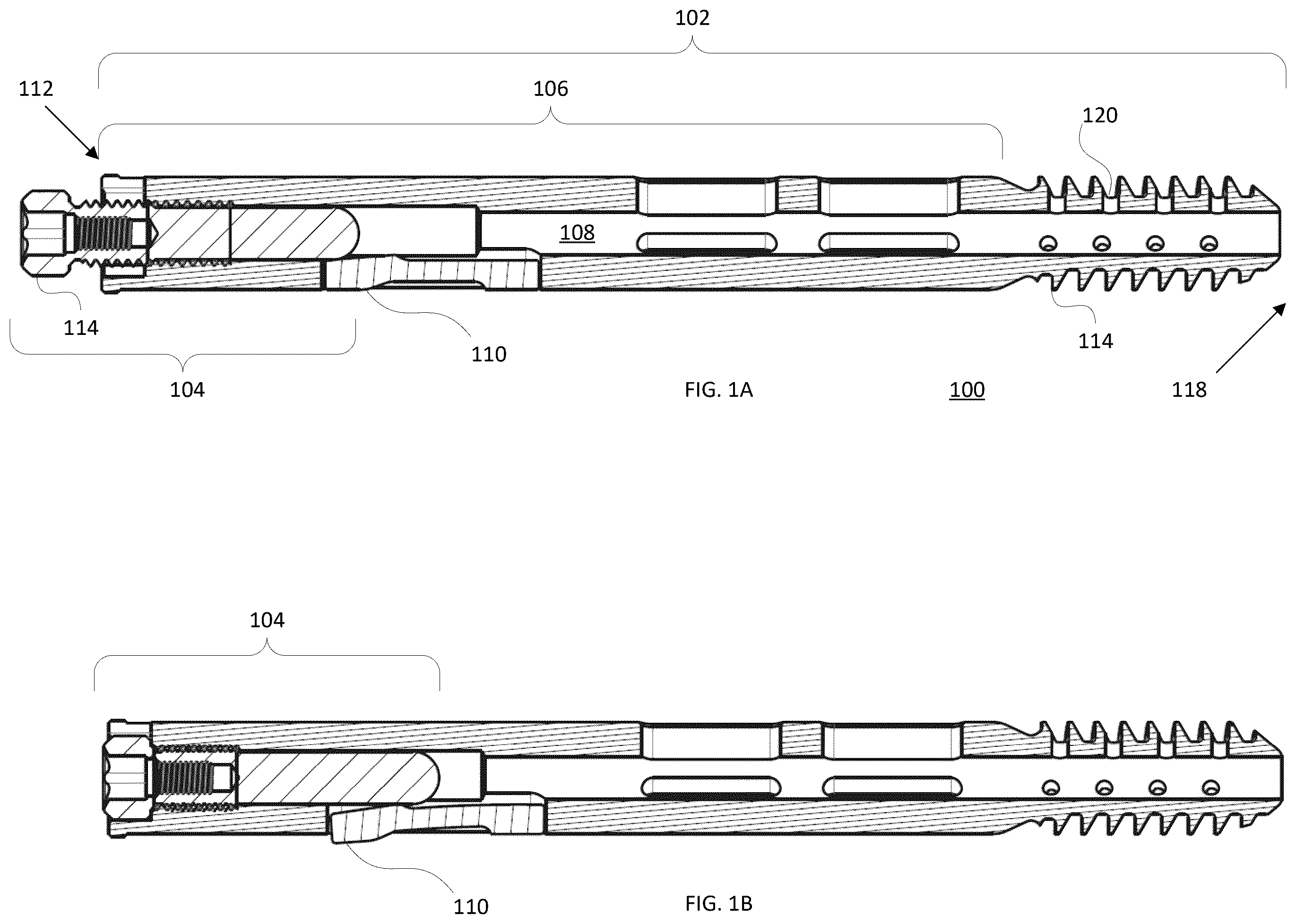 Patent US12588936 Figure 1 – Lag screw systems and nail systems and methods incorporating the same