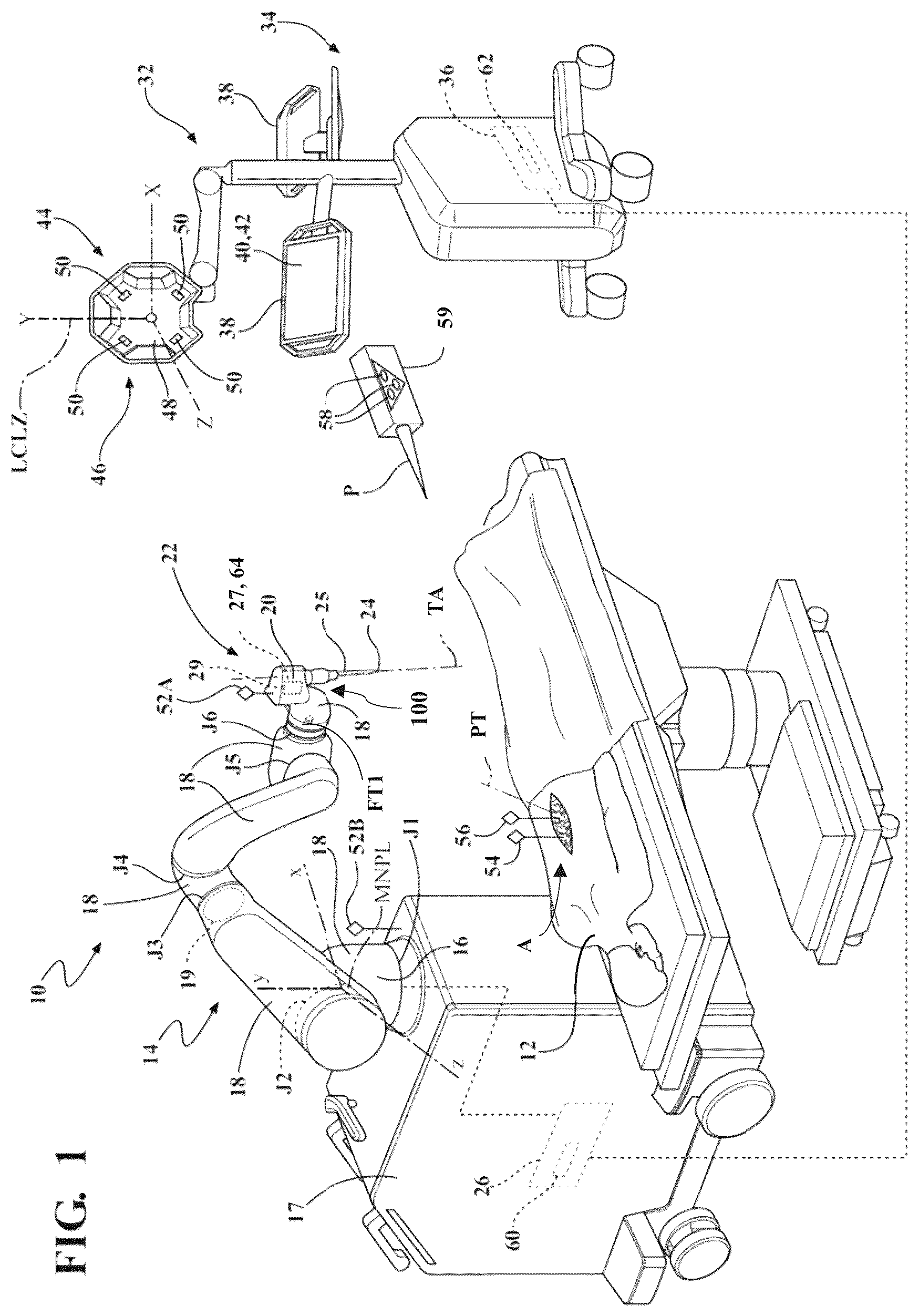 Patent US12588957 Figure 1 – Surgical robotic system with compliance mechanism