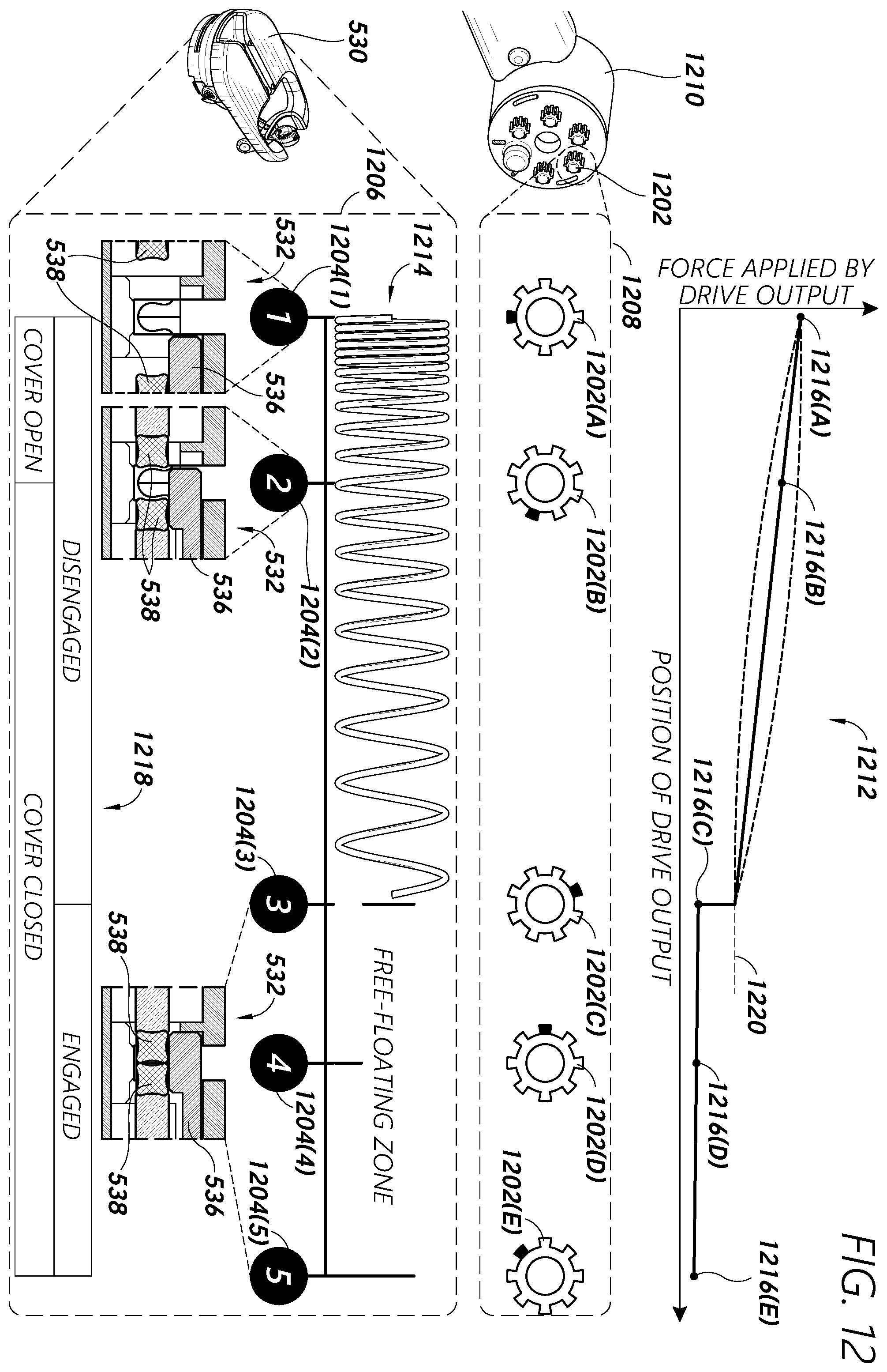 Patent US12588961 Figure 18 – Engagement control of instrument feeder devices