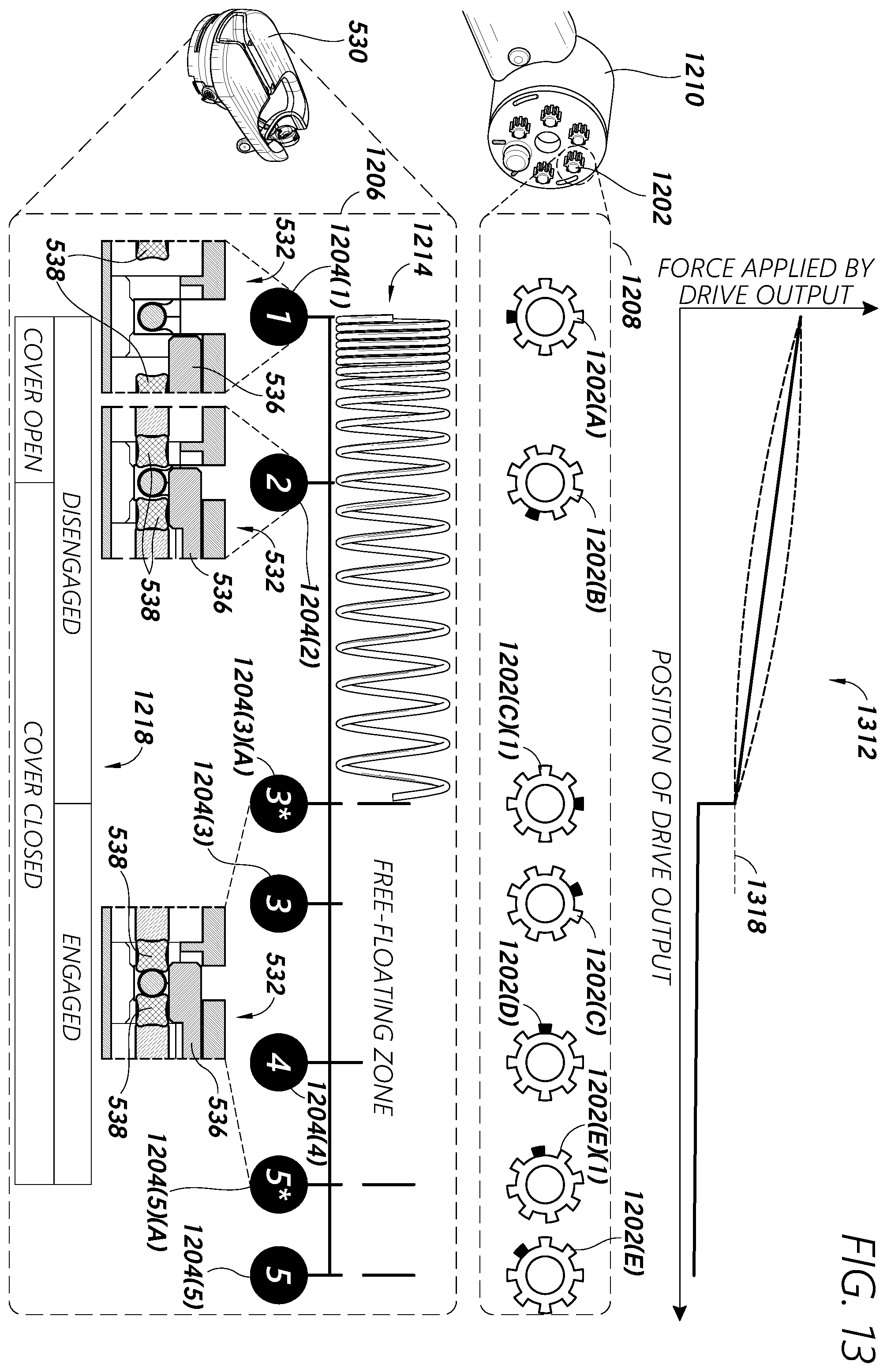 Patent US12588961 Figure 19 – Engagement control of instrument feeder devices