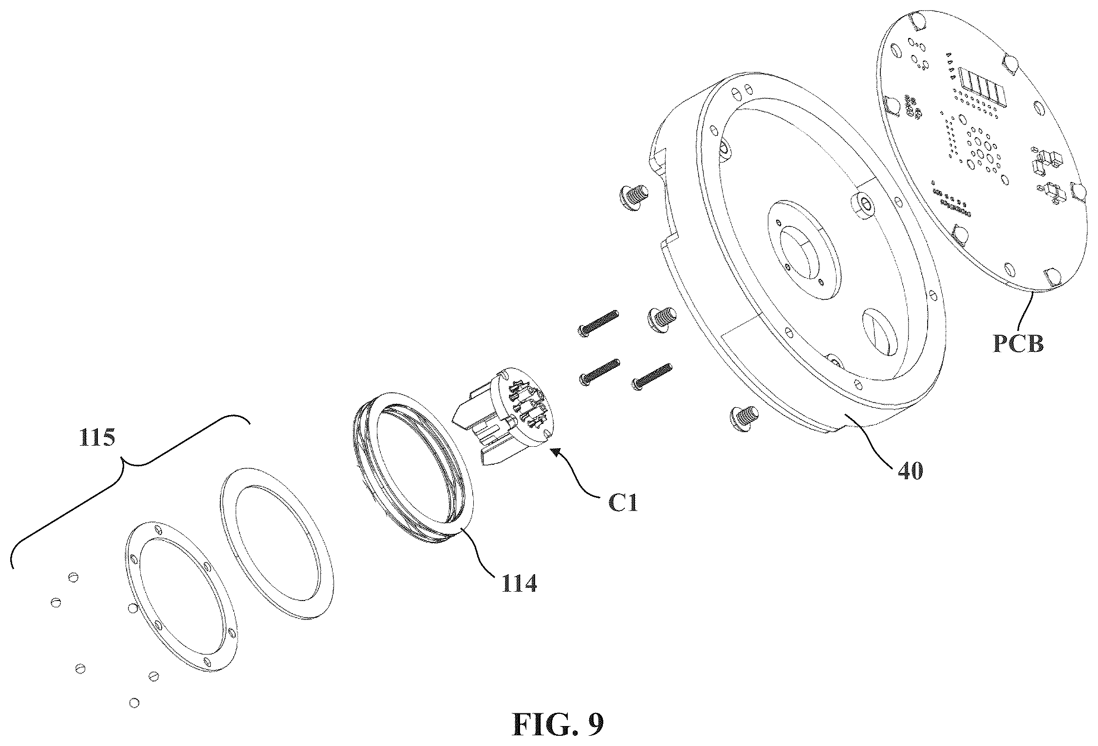 Patent US12588966 Figure 9 – Robotic surgical system with illumination device to indicate mounting assembly installation condition