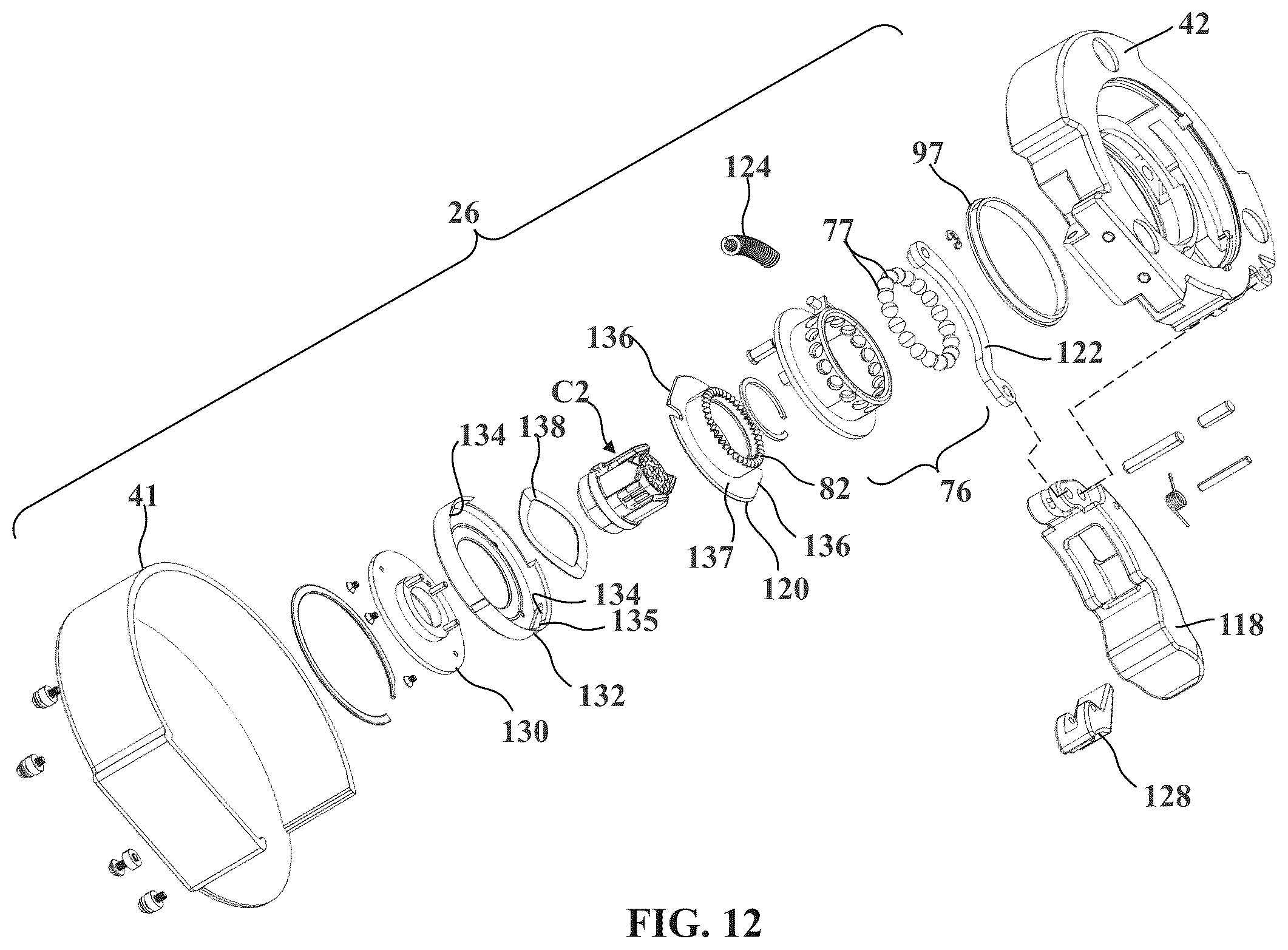 Patent US12588966 Figure 12 – Robotic surgical system with illumination device to indicate mounting assembly installation condition