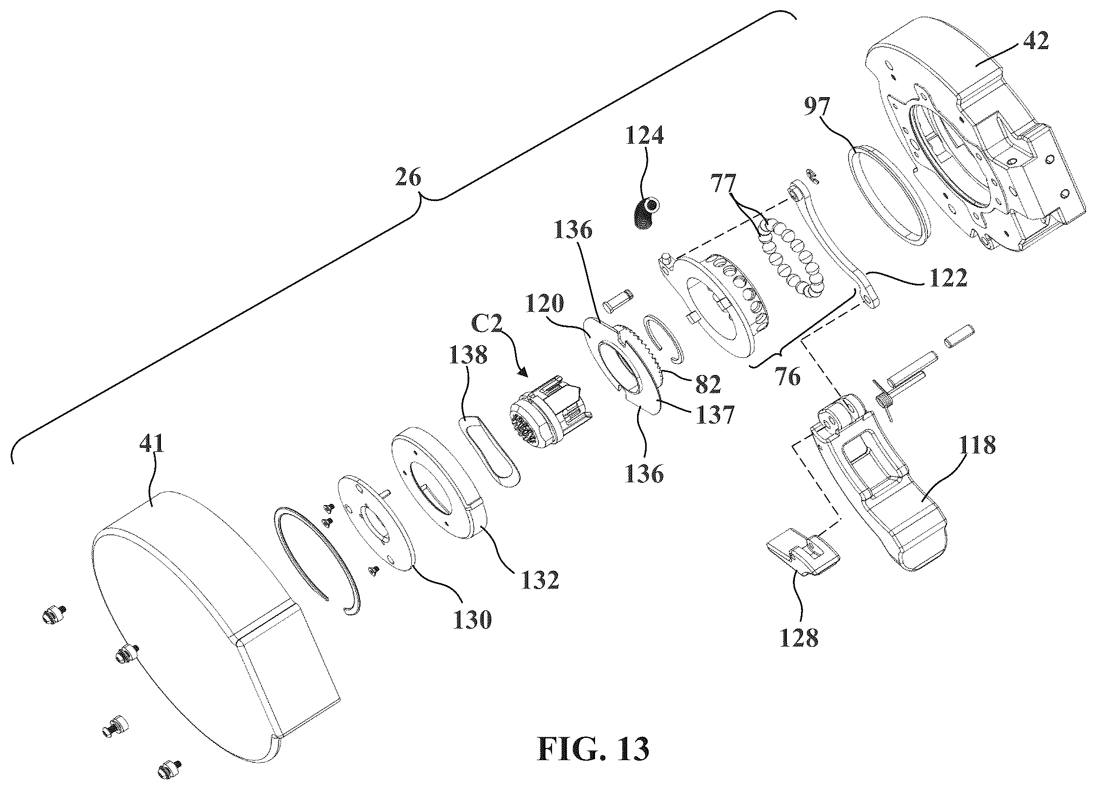 Patent US12588966 Figure 13 – Robotic surgical system with illumination device to indicate mounting assembly installation condition