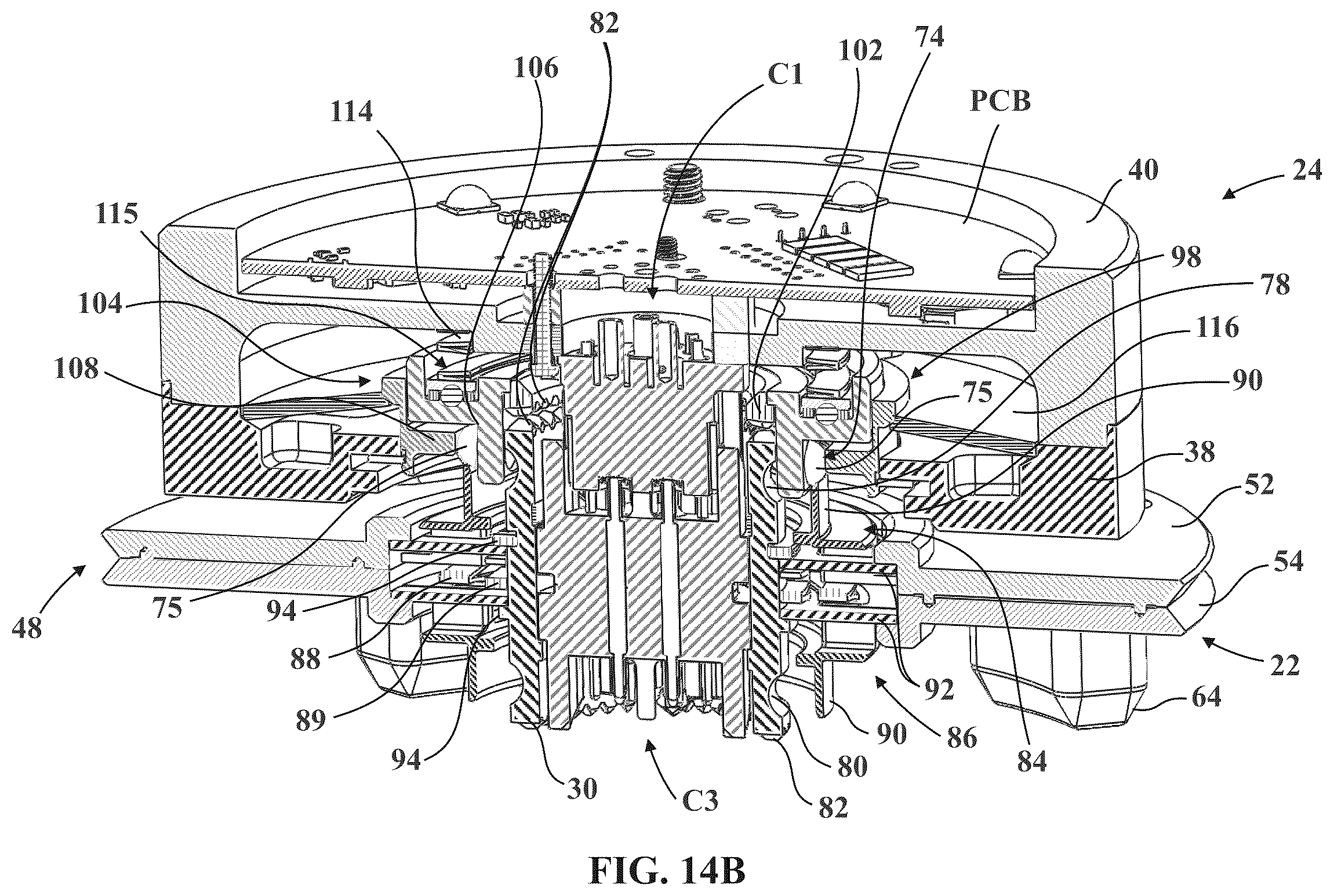 Patent US12588966 Figure 15 – Robotic surgical system with illumination device to indicate mounting assembly installation condition