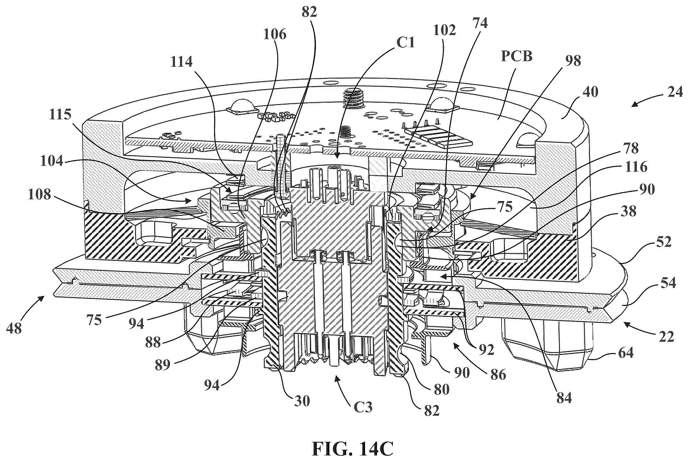 Patent US12588966 Figure 16 – Robotic surgical system with illumination device to indicate mounting assembly installation condition
