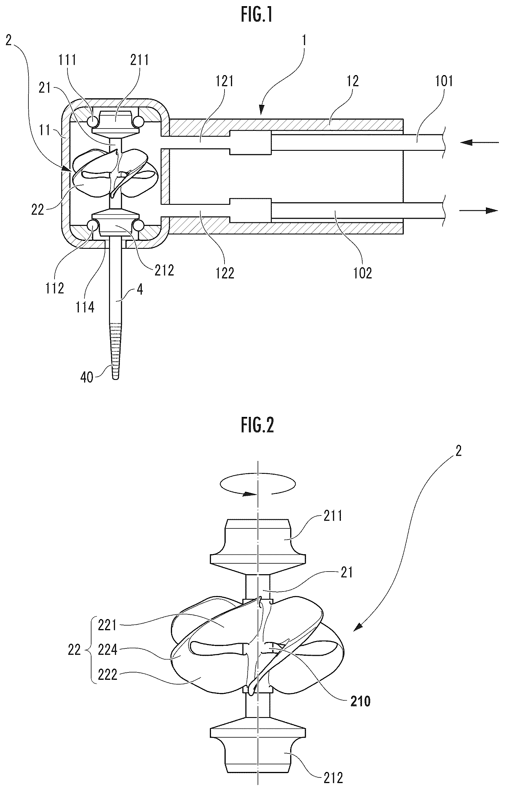 Patent US12588968 Figure 1 – Dental handpeice