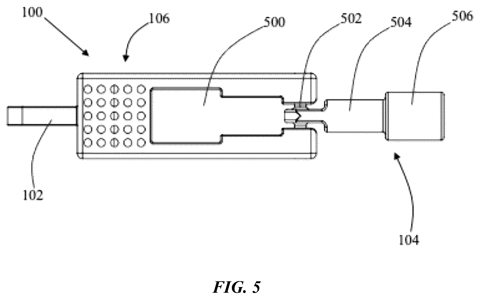 Patent US12588974 Figure 5 – Orthodontic tool comprising hook, chewy and brush members