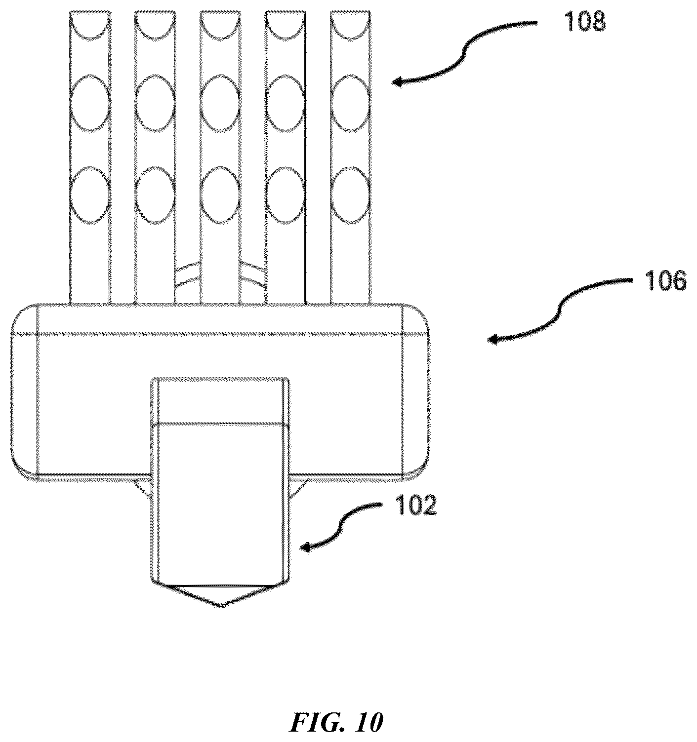 Patent US12588974 Figure 10 – Orthodontic tool comprising hook, chewy and brush members