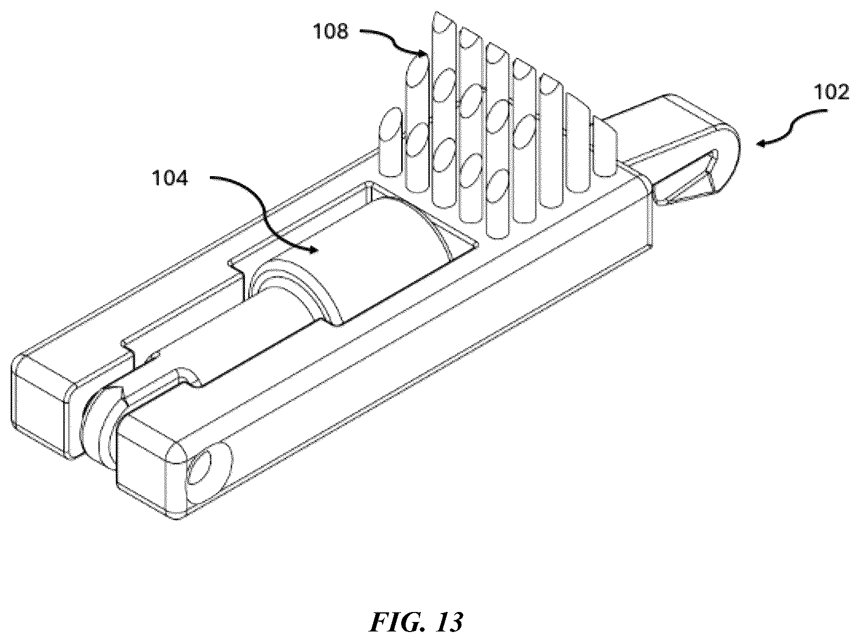 Patent US12588974 Figure 13 – Orthodontic tool comprising hook, chewy and brush members