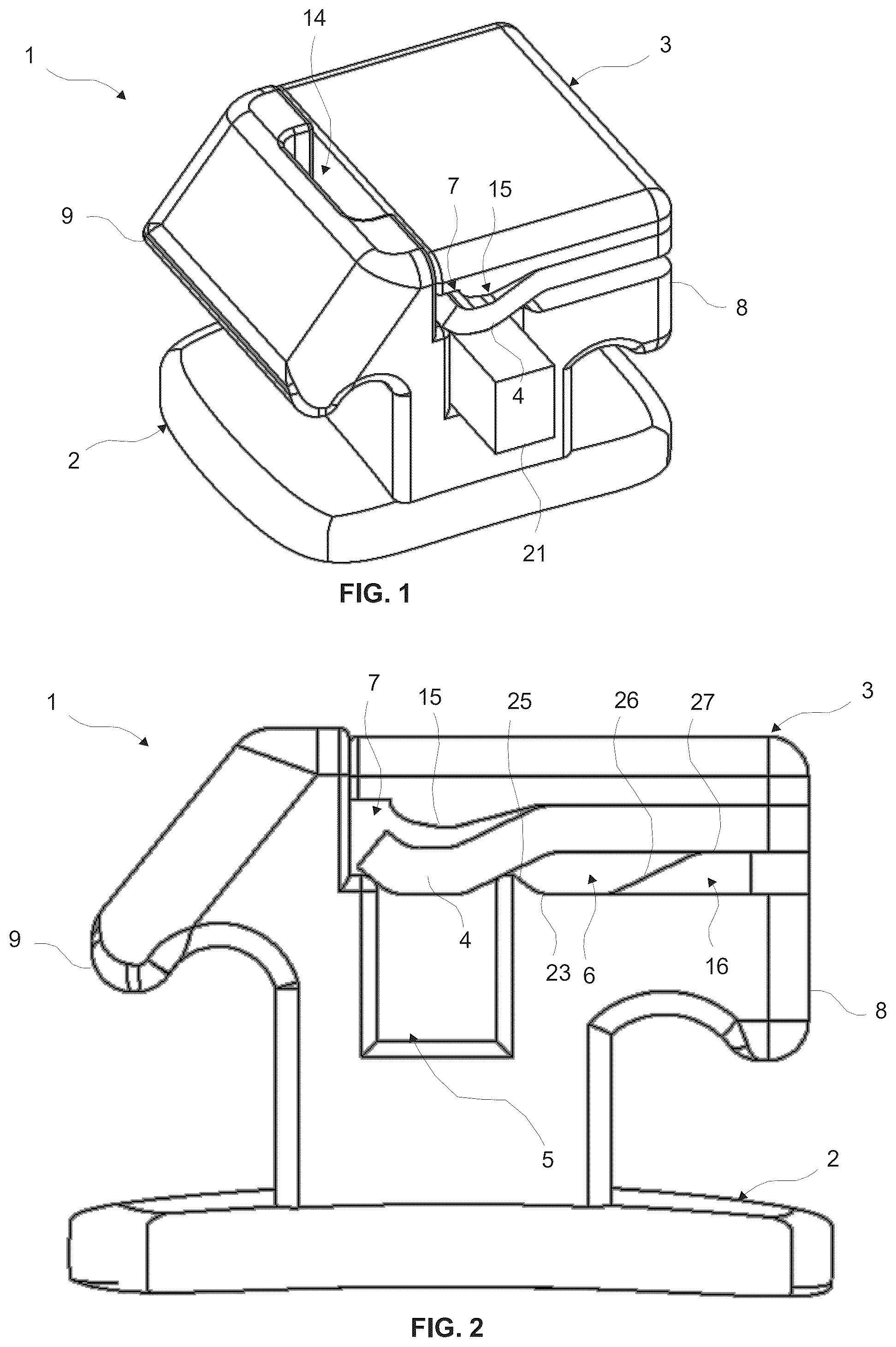 Patent US12588979 Figure 1 – Active self-ligating orthodontic bracket