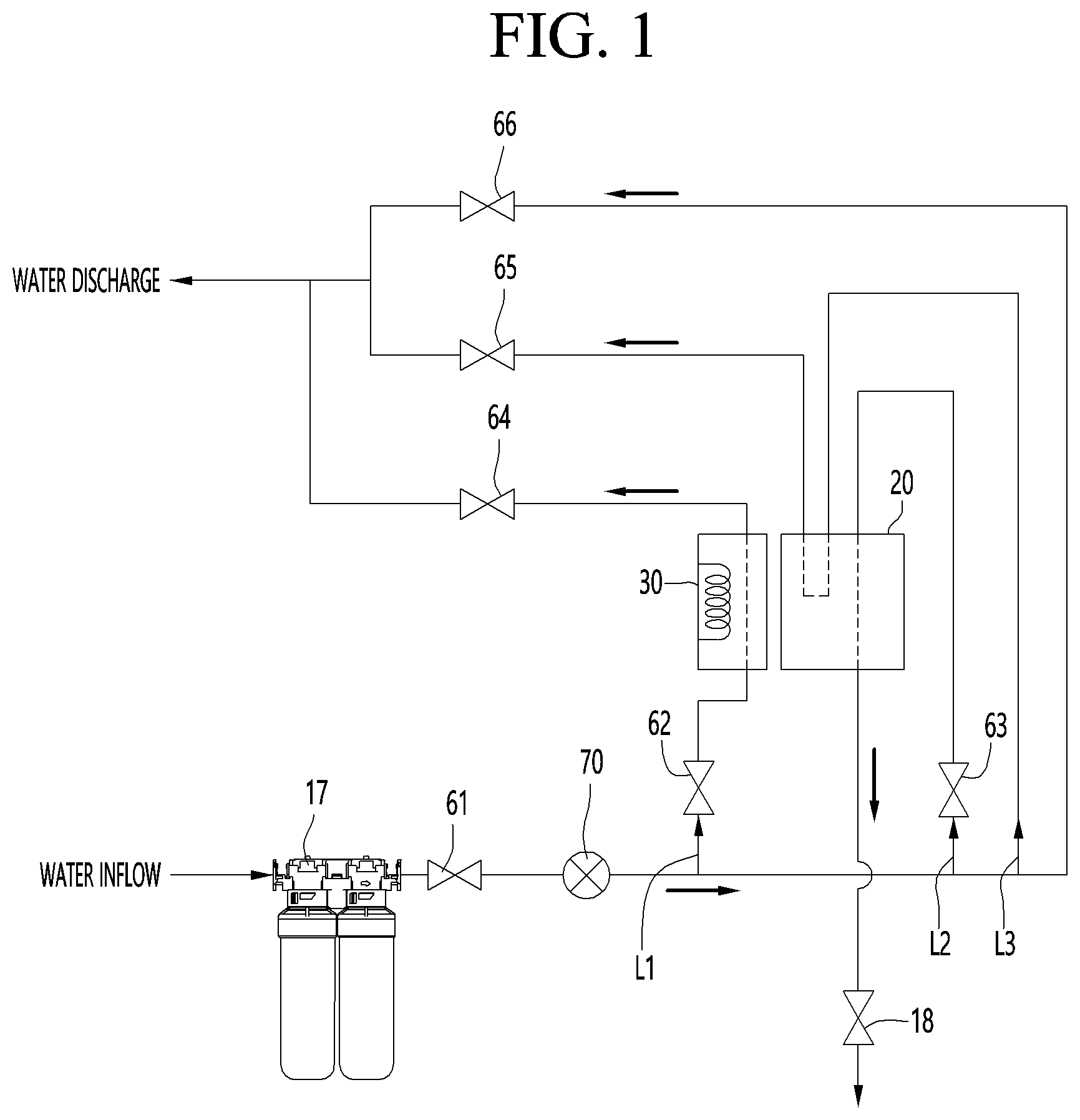 Patent US12590015 Figure 1 – Water purifier filter and water purifier comprising same