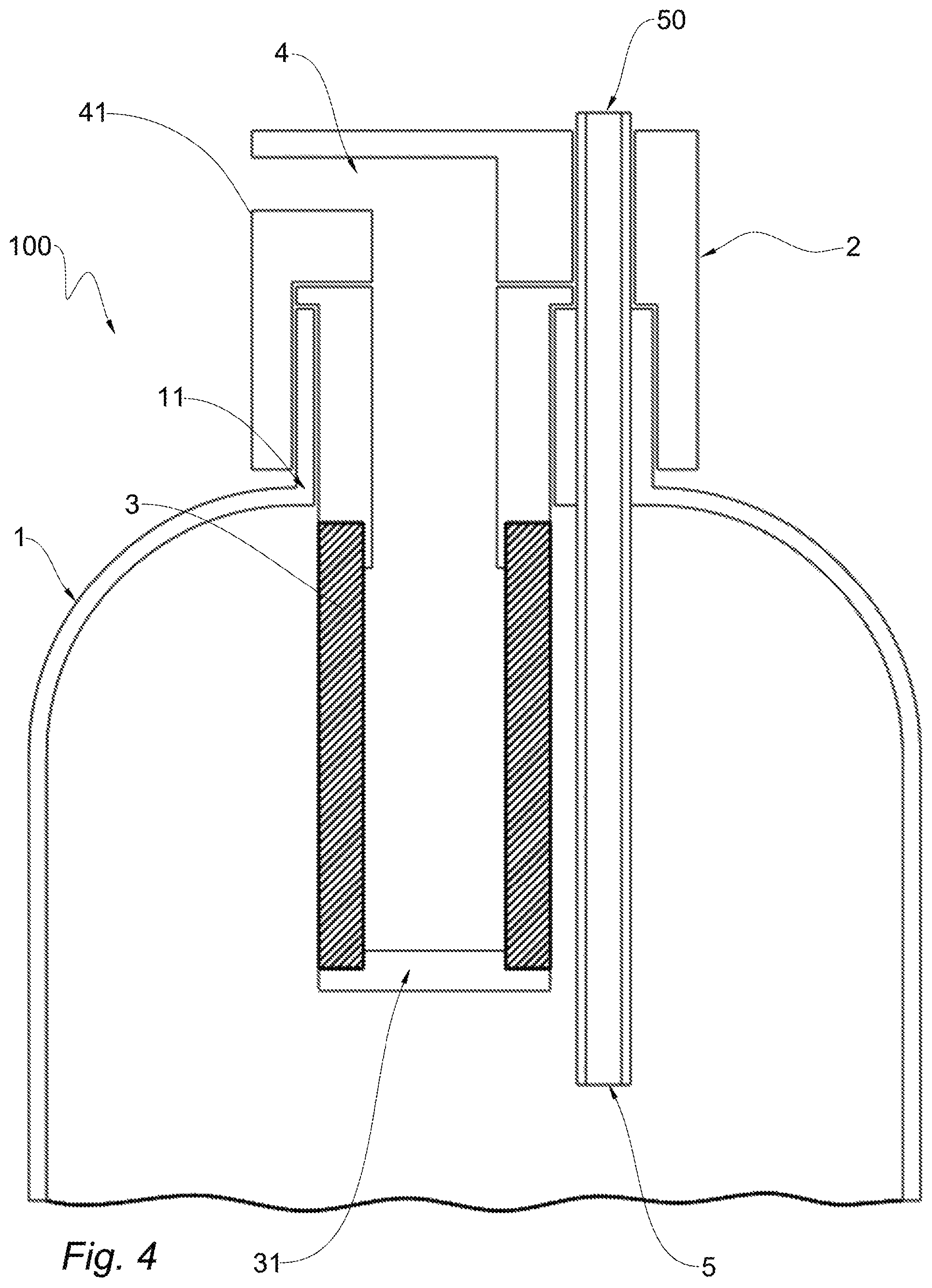 Patent US12590016 Figure 4 – Filtering container for liquids