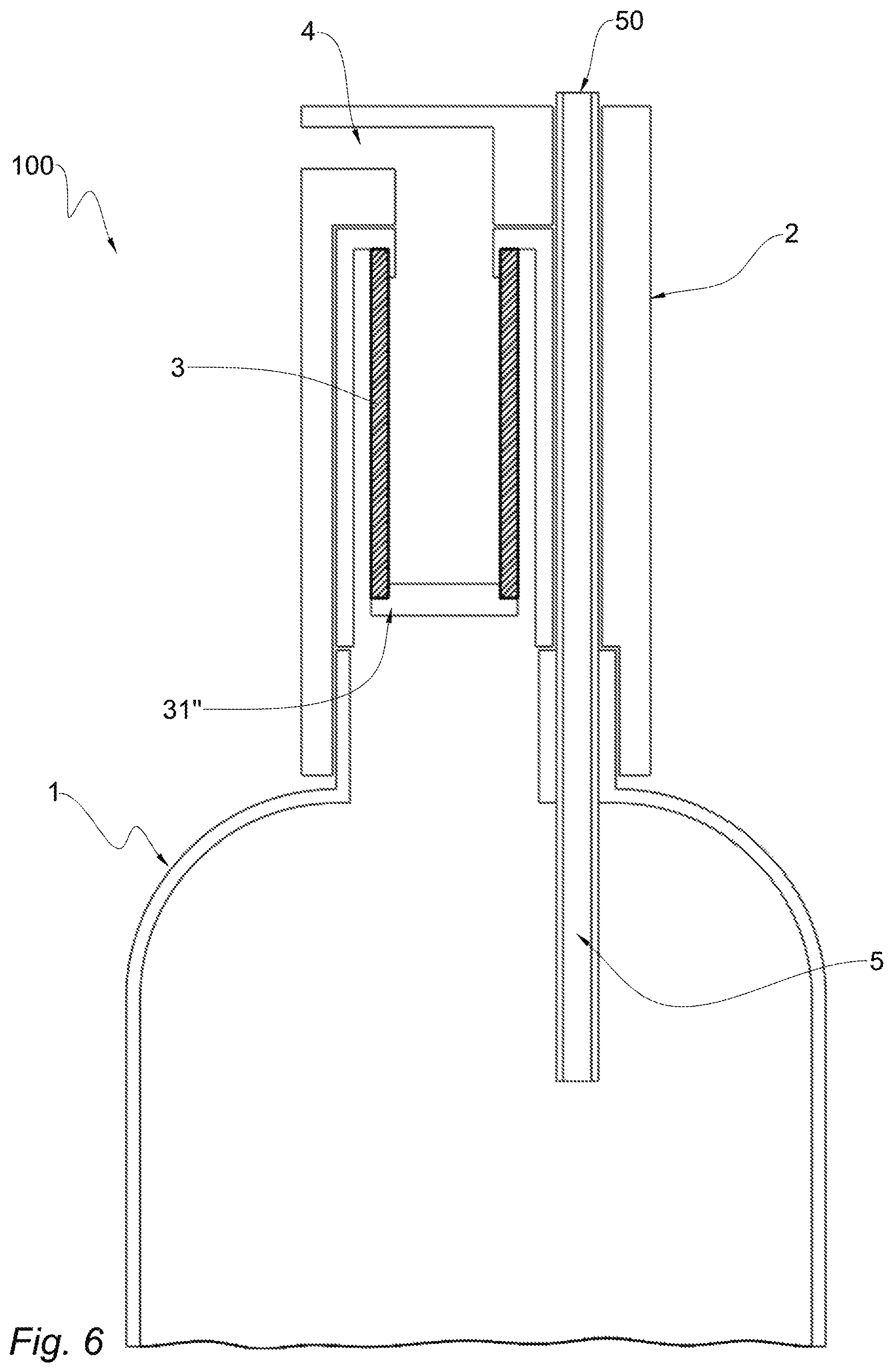 Patent US12590016 Figure 6 – Filtering container for liquids