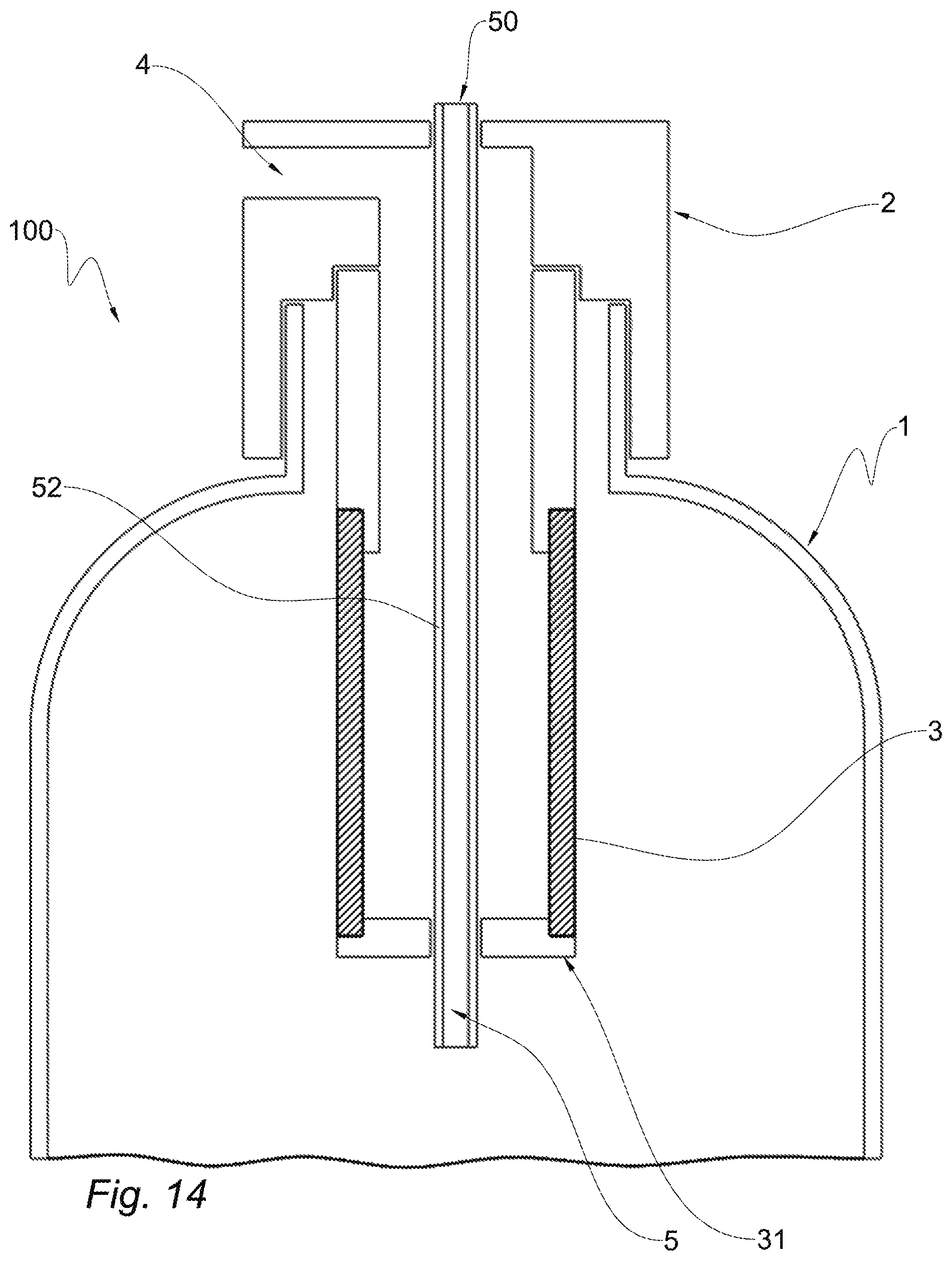 Patent US12590016 Figure 14 – Filtering container for liquids