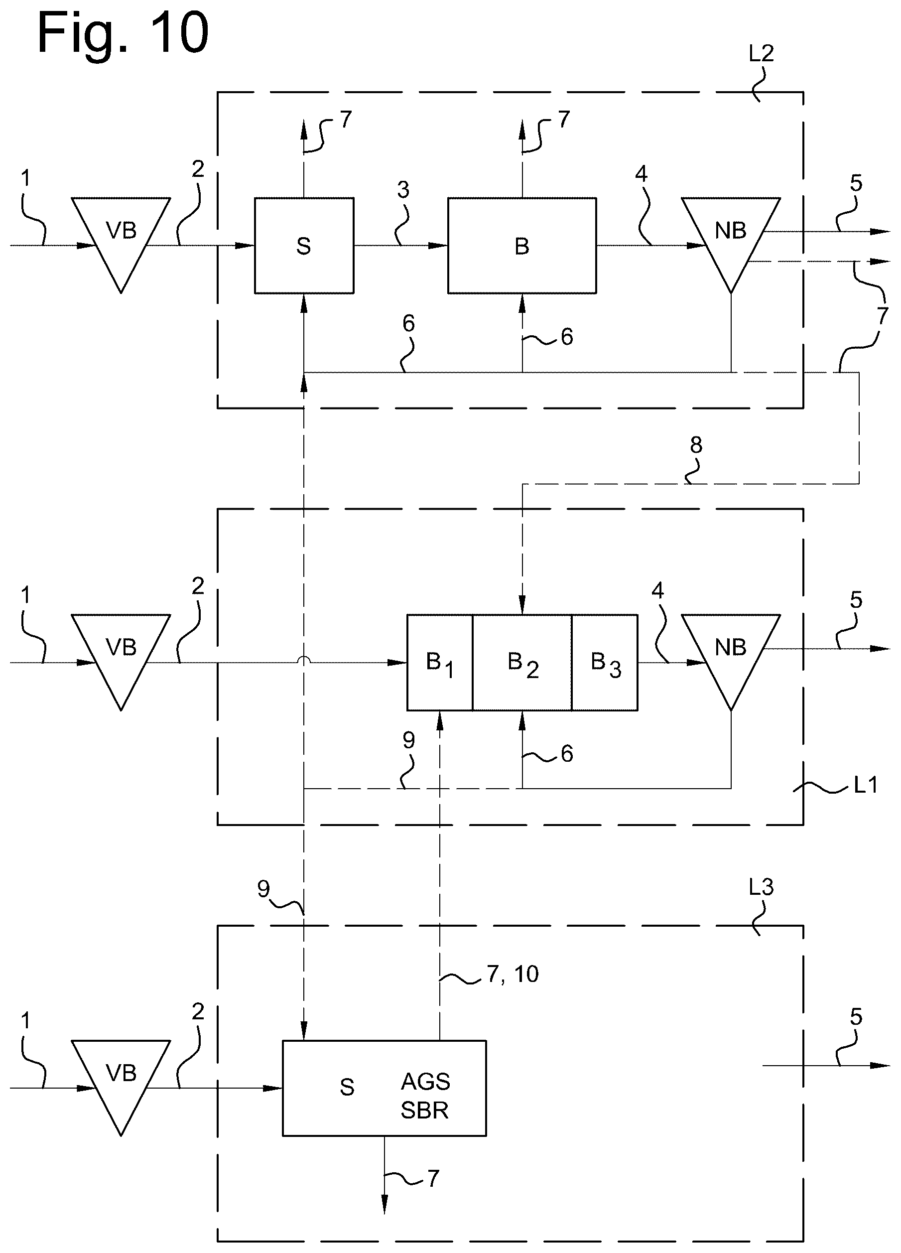 Patent US12590020 Figure 6 – Aerobic biological wastewater treatment in a continuous flow reactor