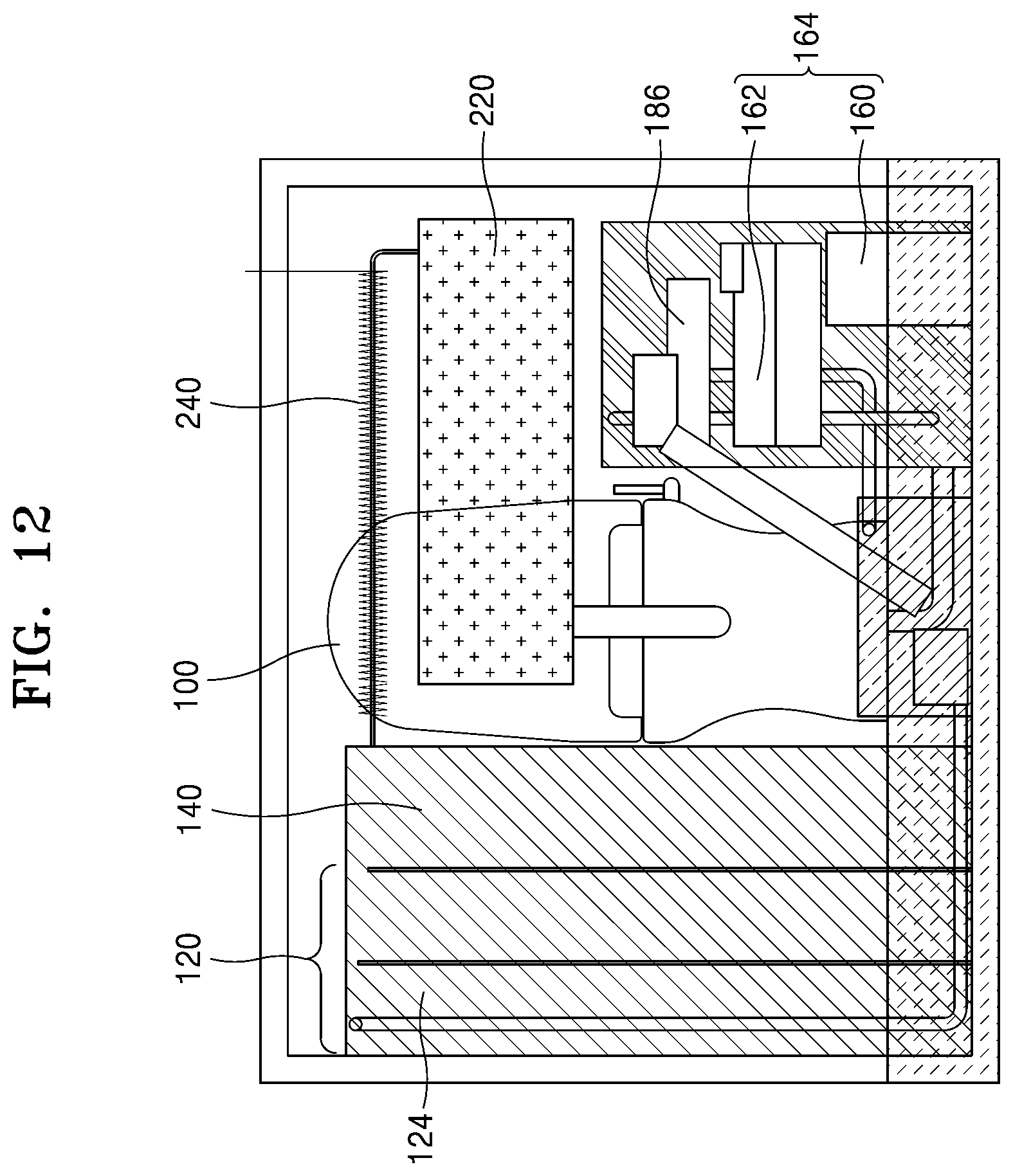 Patent US12590022 Figure 12 – Home toilet waste treatment system comprising bio-treatment device and combustion device, and method for treating toilet waste by using same