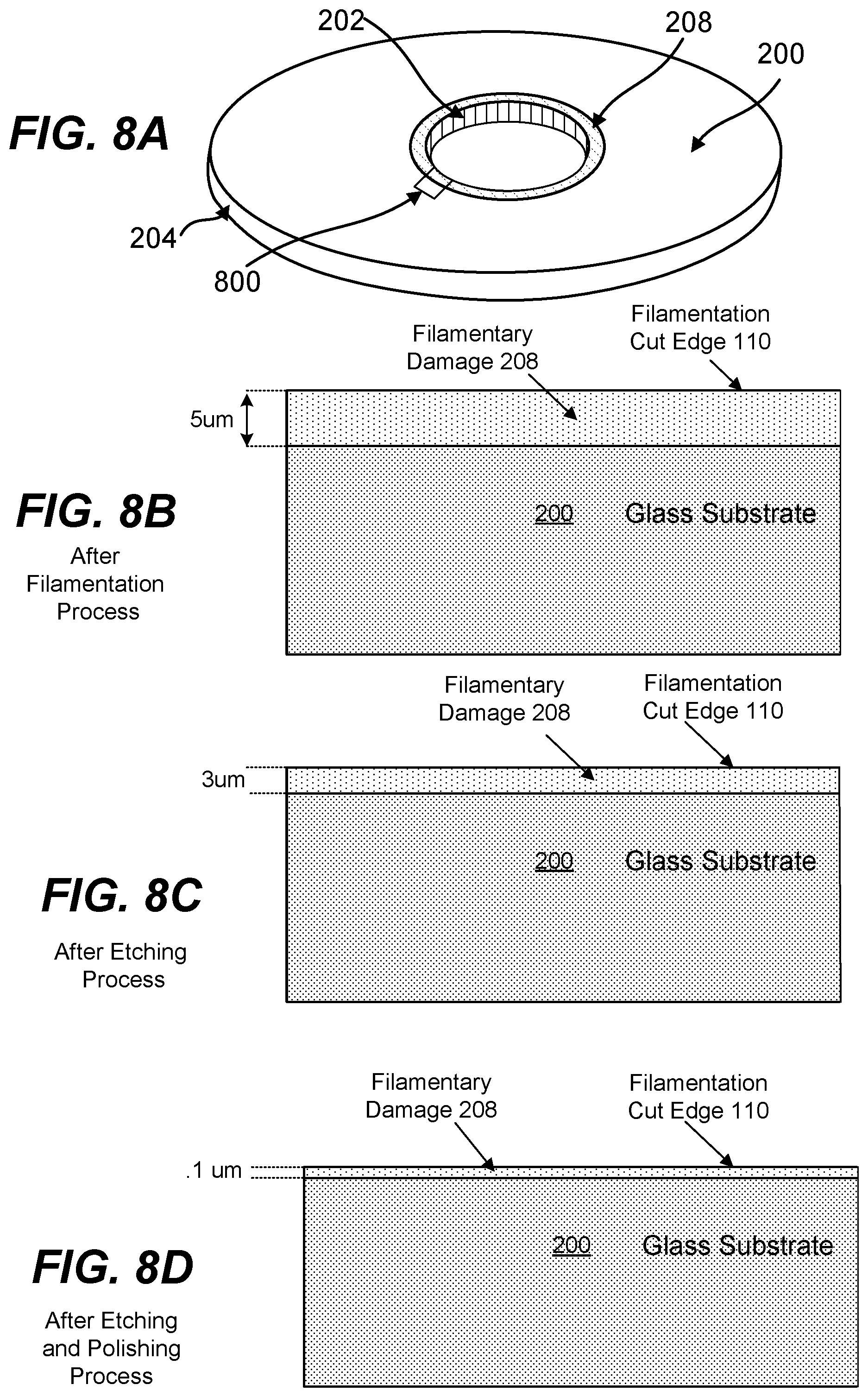 Patent US12590028 Figure 8 – Method for treatment of a glass substrate with improved edge strength