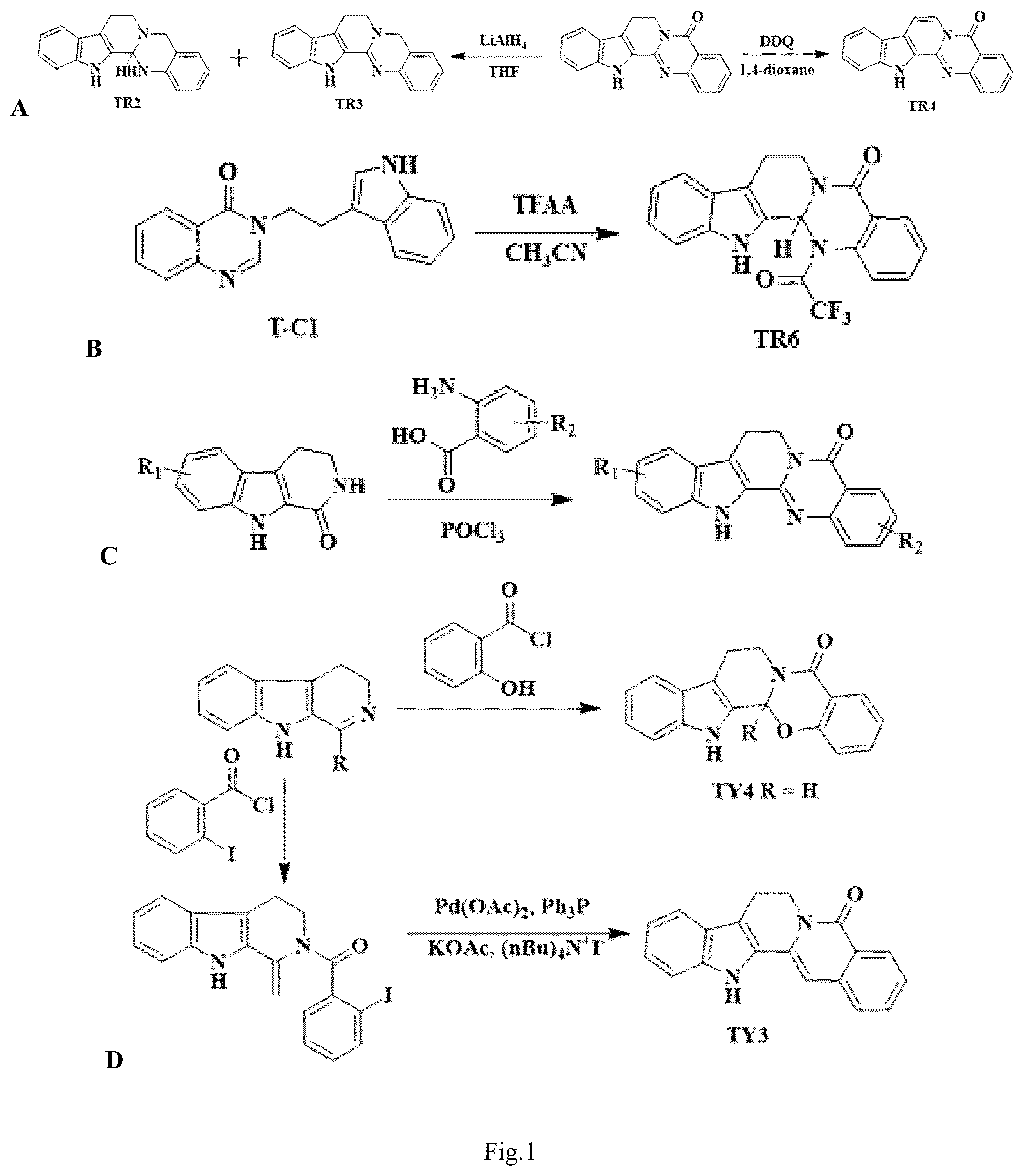 Patent US12590093 Figure 1 – Indolo[2′,3′:3,4]pyrido[2,1-b]quinazoline compound and use thereof
