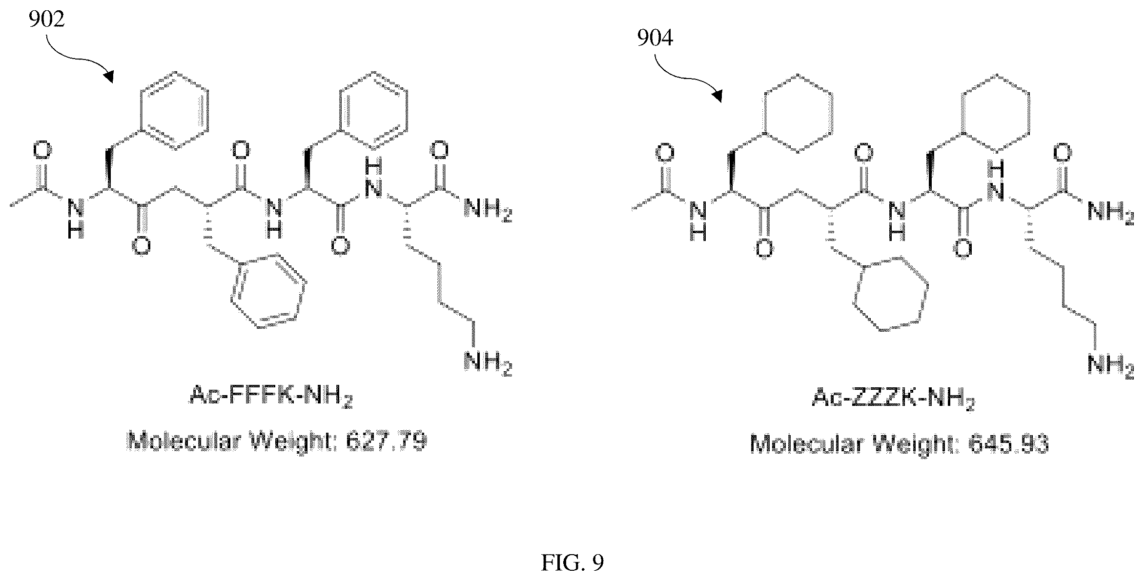 Patent US12590121 Figure 9 – Peptide compound with repetitive sequences