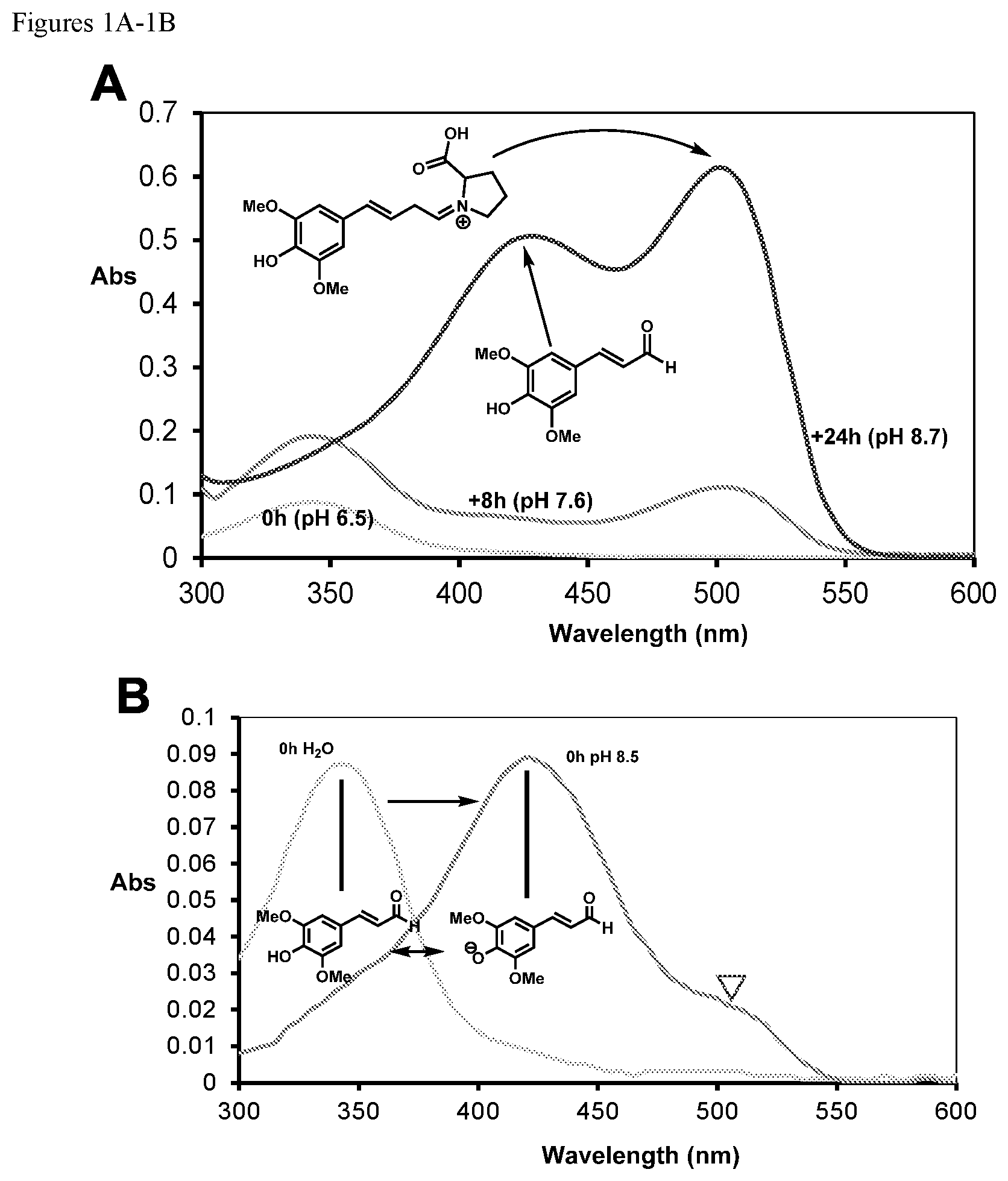Patent US12590209 Figure 1 – Pigmented and fluorescent compounds derived from the addition of a primary or secondary amine to an aldehyde