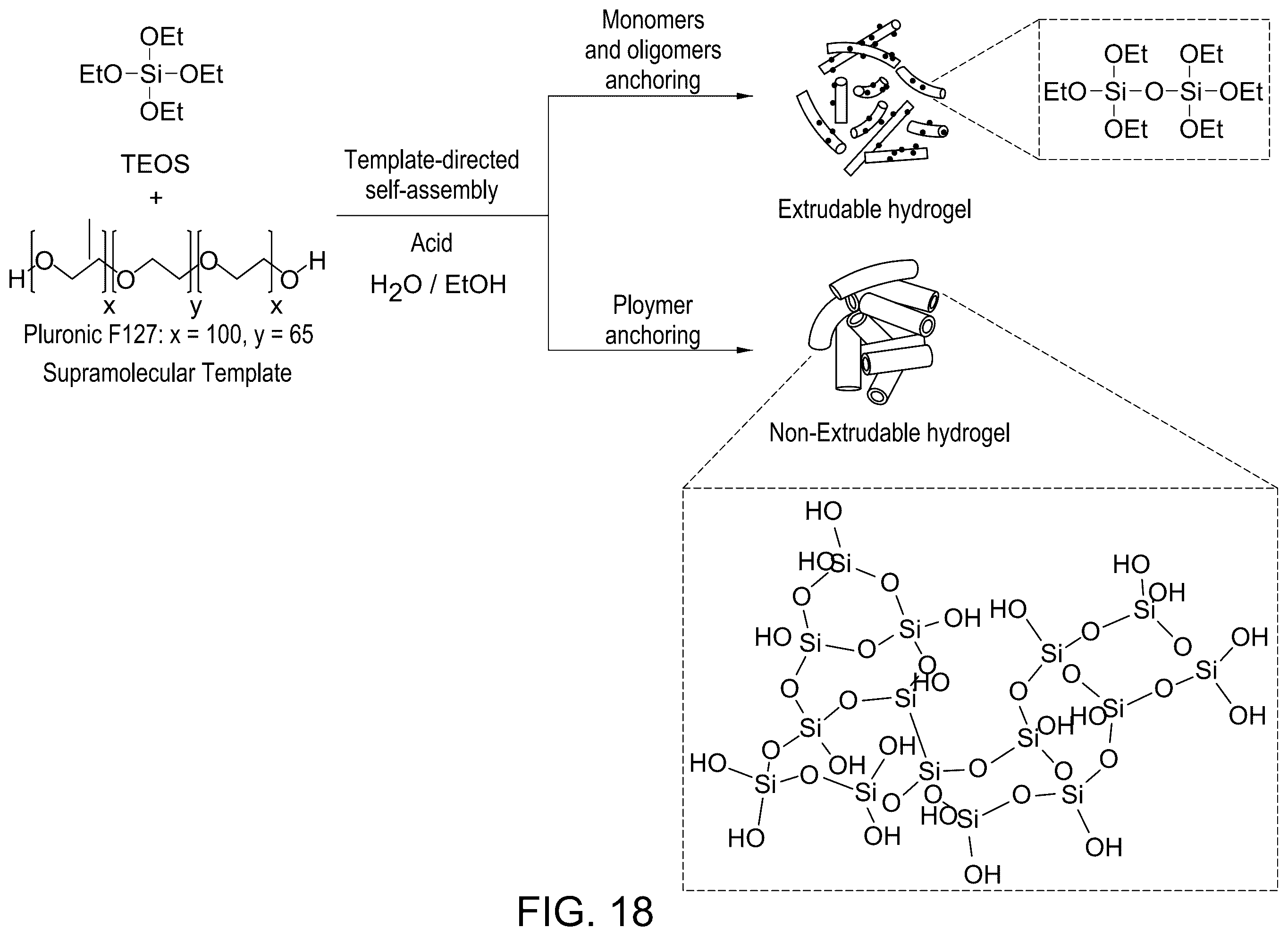Patent US12590213 Figure 19 – Three-dimensional printing with supramolecular templated hydrogels