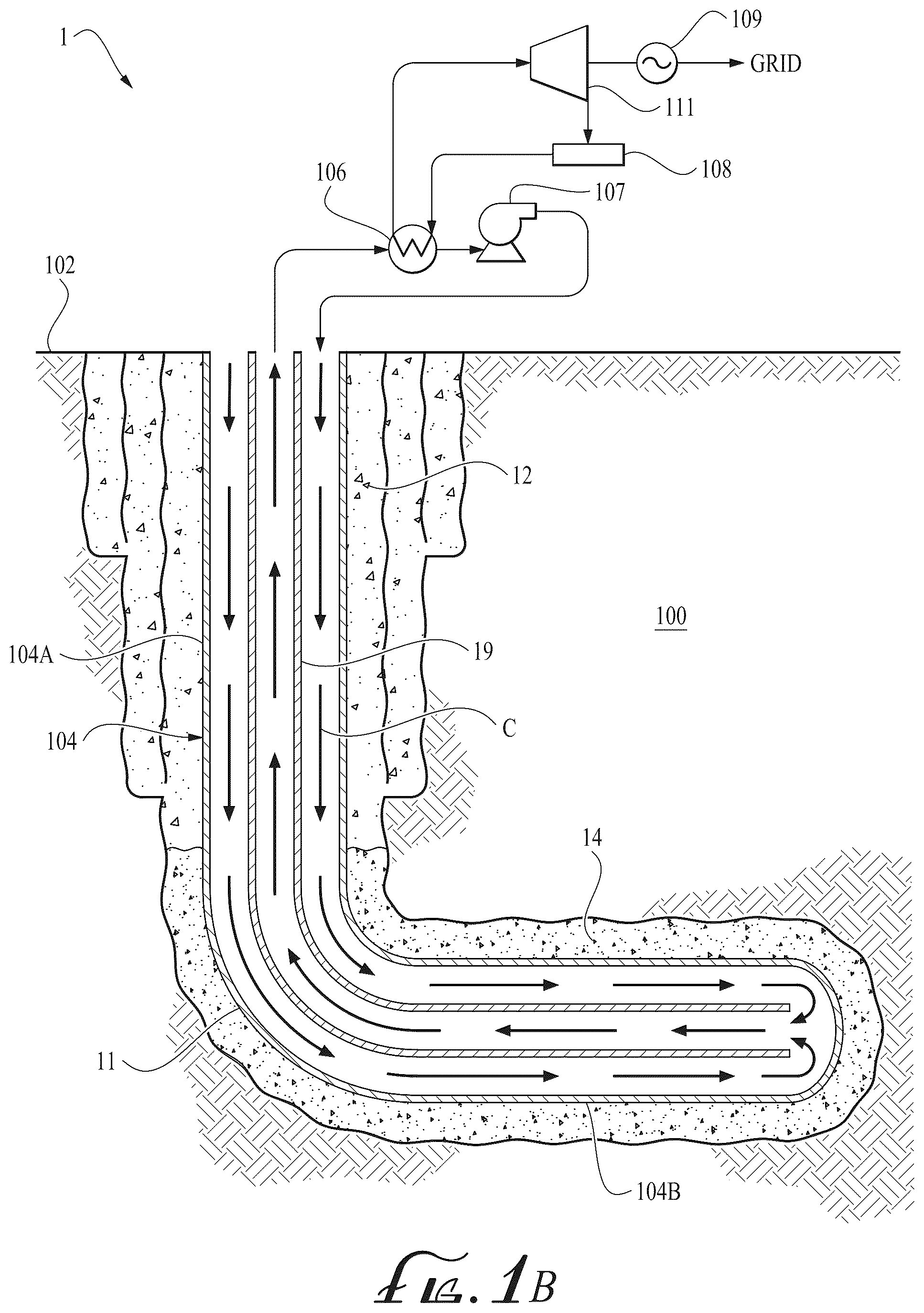 Patent US12590239 Figure 2 – Cementing a geothermal wellbore