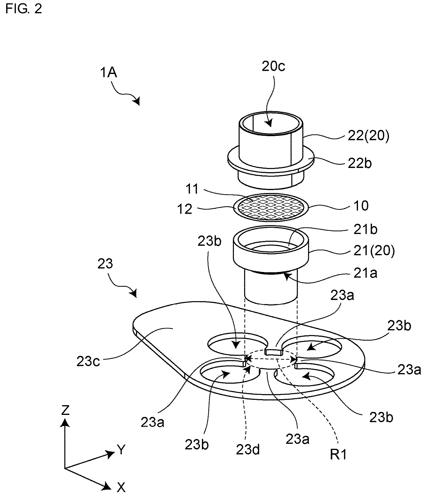 Patent US12590280 Figure 2 – Filtration and collection device