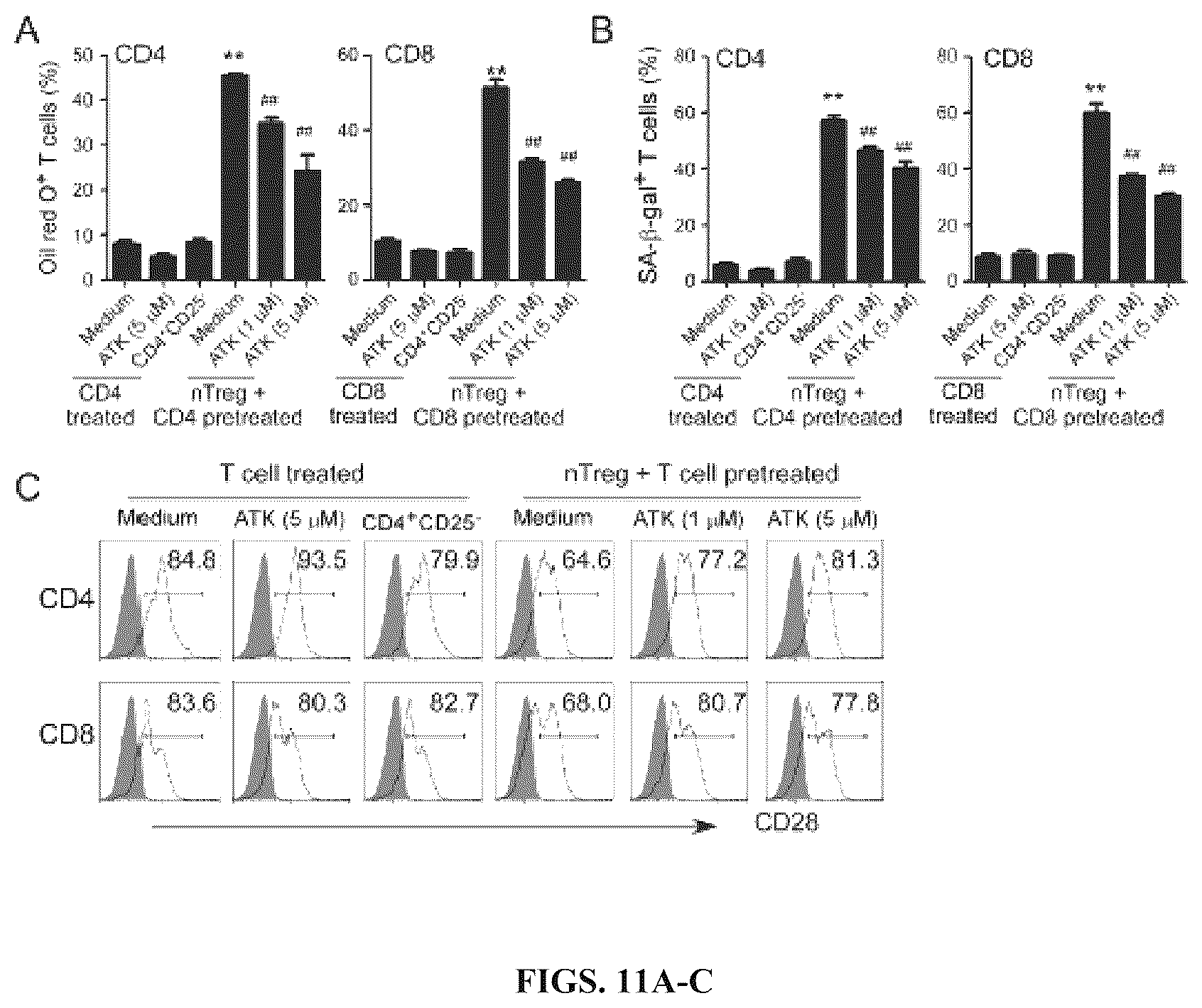 Patent US12590309 Figure 11 – Reprogramming of lipid metabolism to inhibit T cell senescence and enhance tumor immunotherapy