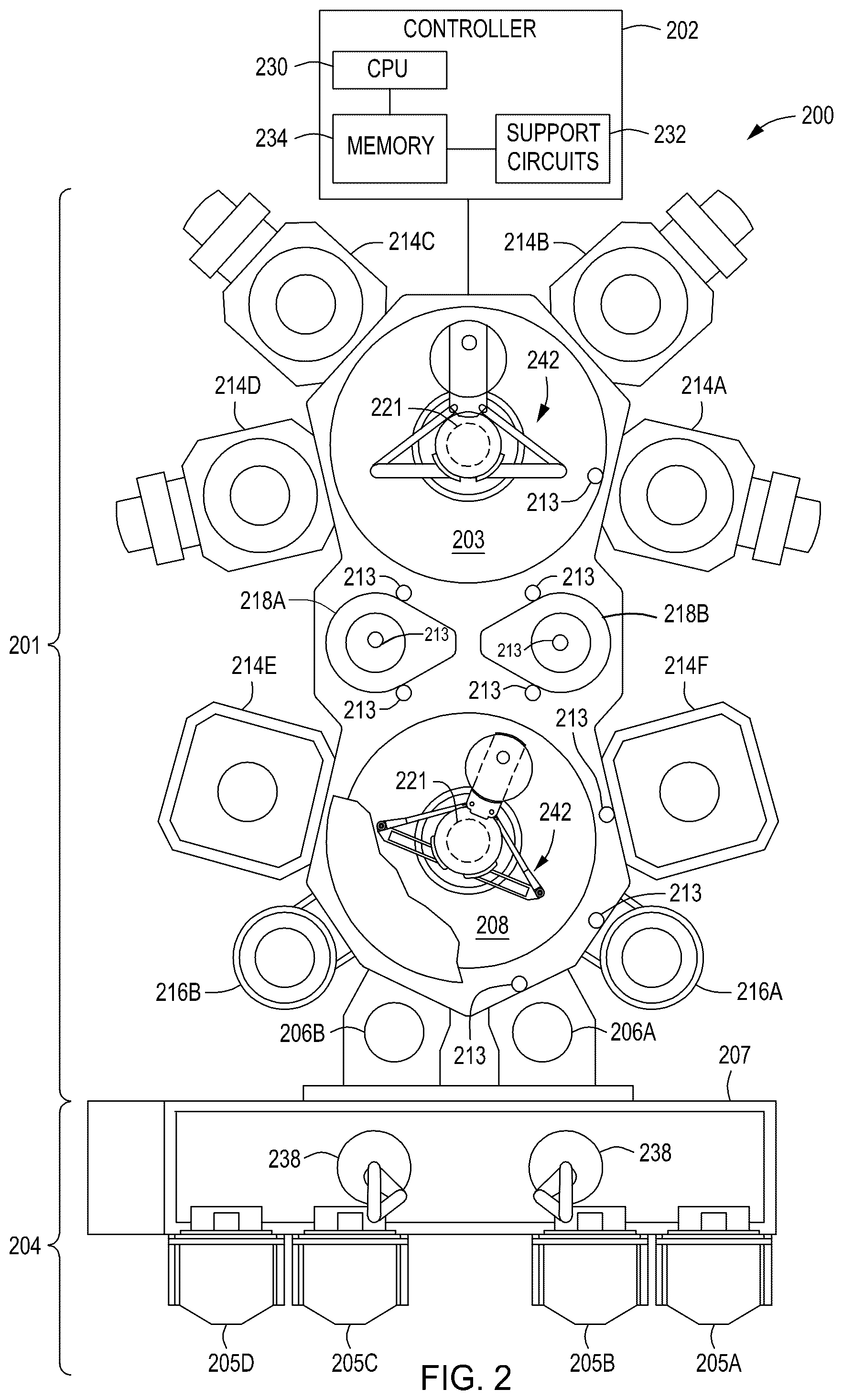 Patent US12590361 Figure 2 – Methods and apparatus for processing a substrate
