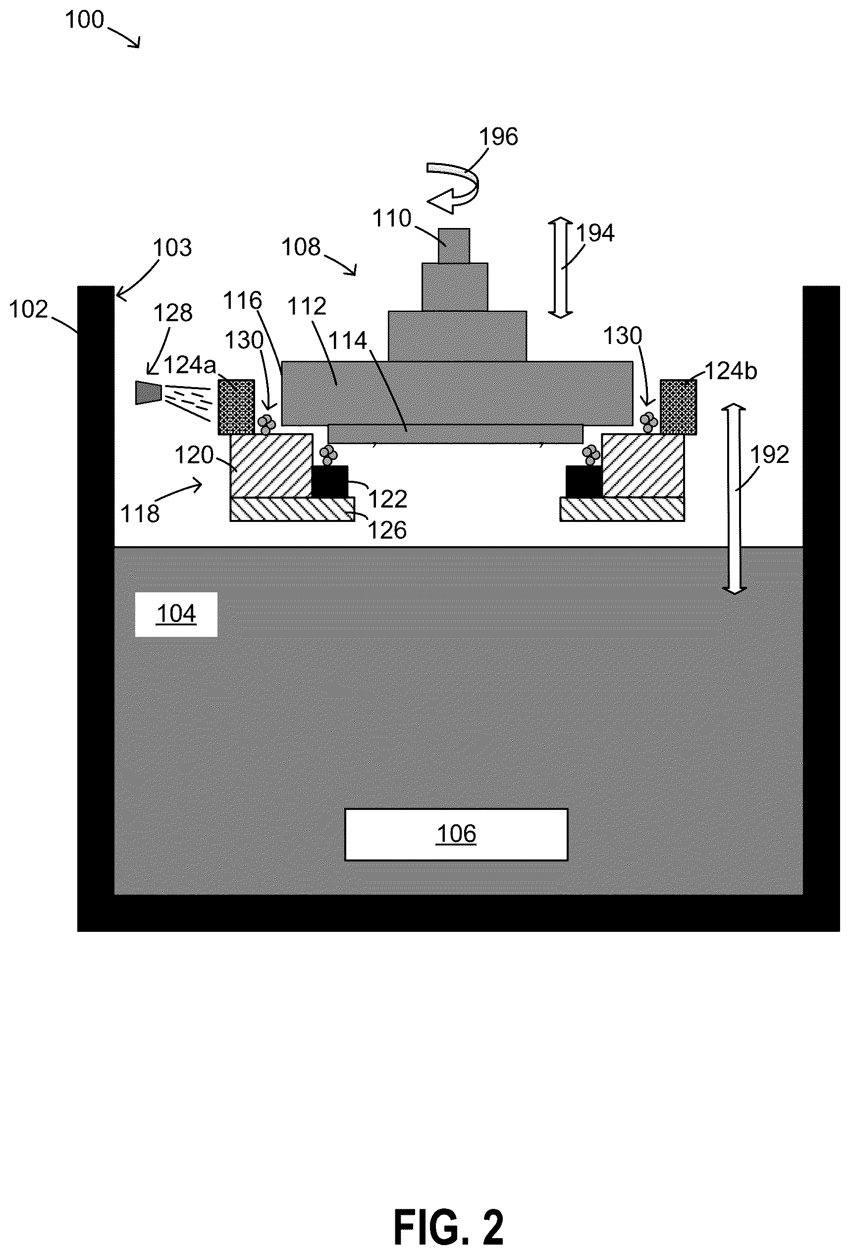 Patent US12590381 Figure 2 – Electroplating system including an improved base structure