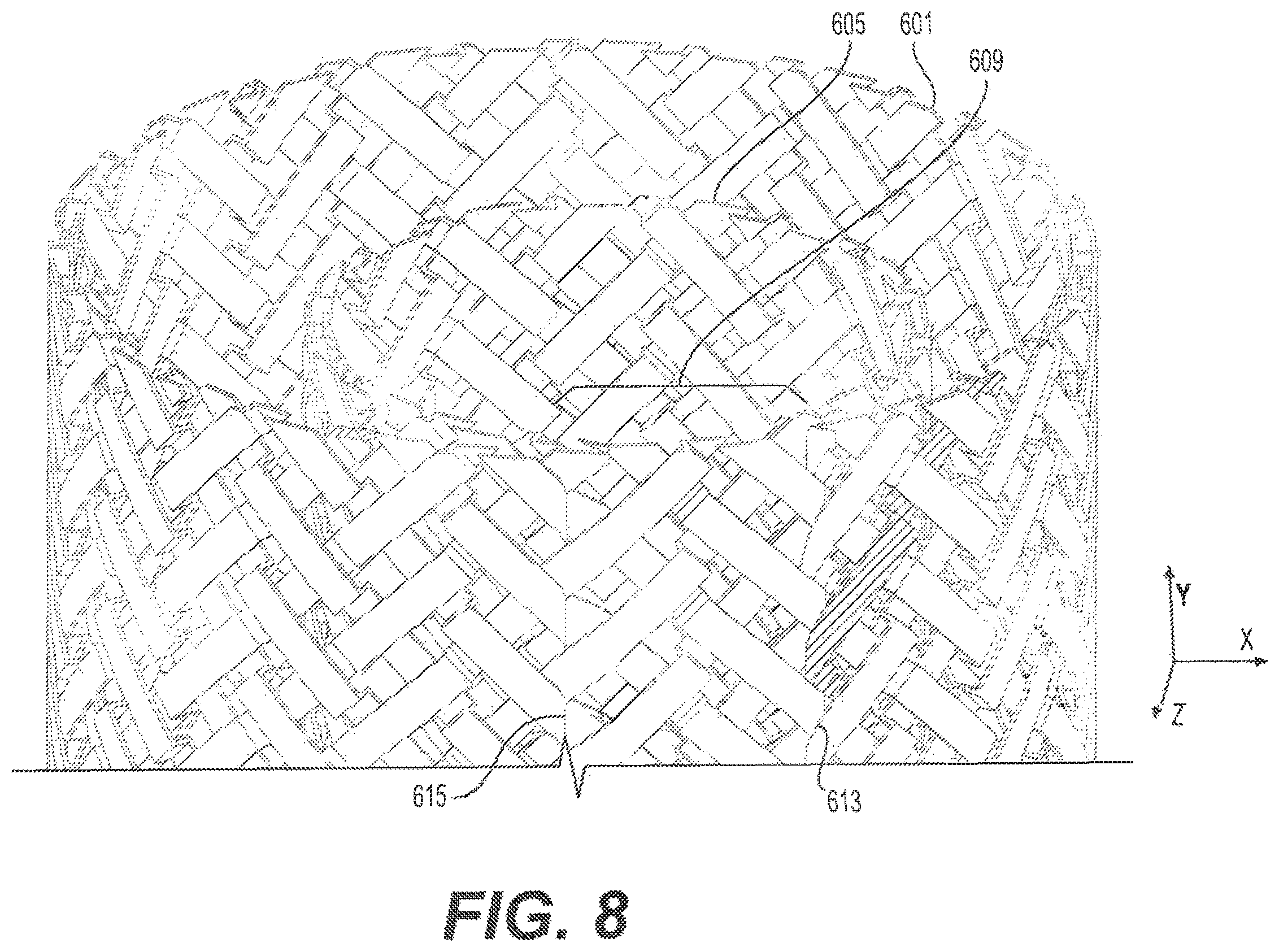 Patent US12590390 Figure 9 – Interlocking braided structures