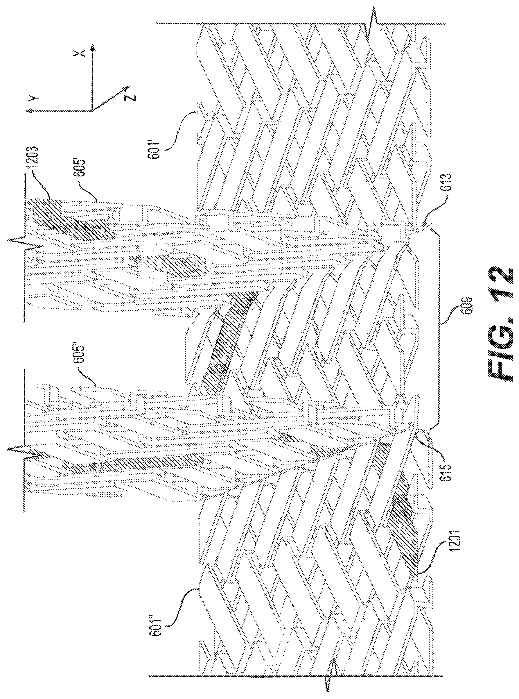 Patent US12590390 Figure 13 – Interlocking braided structures
