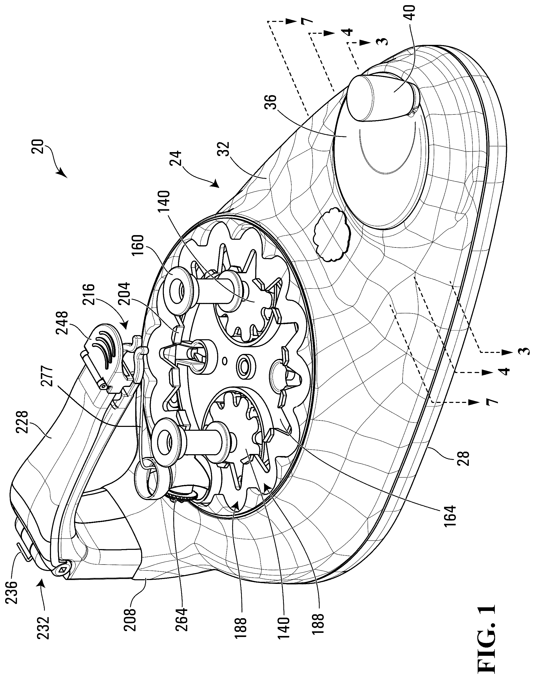 Patent US12590391 Figure 1 – Braiding machine