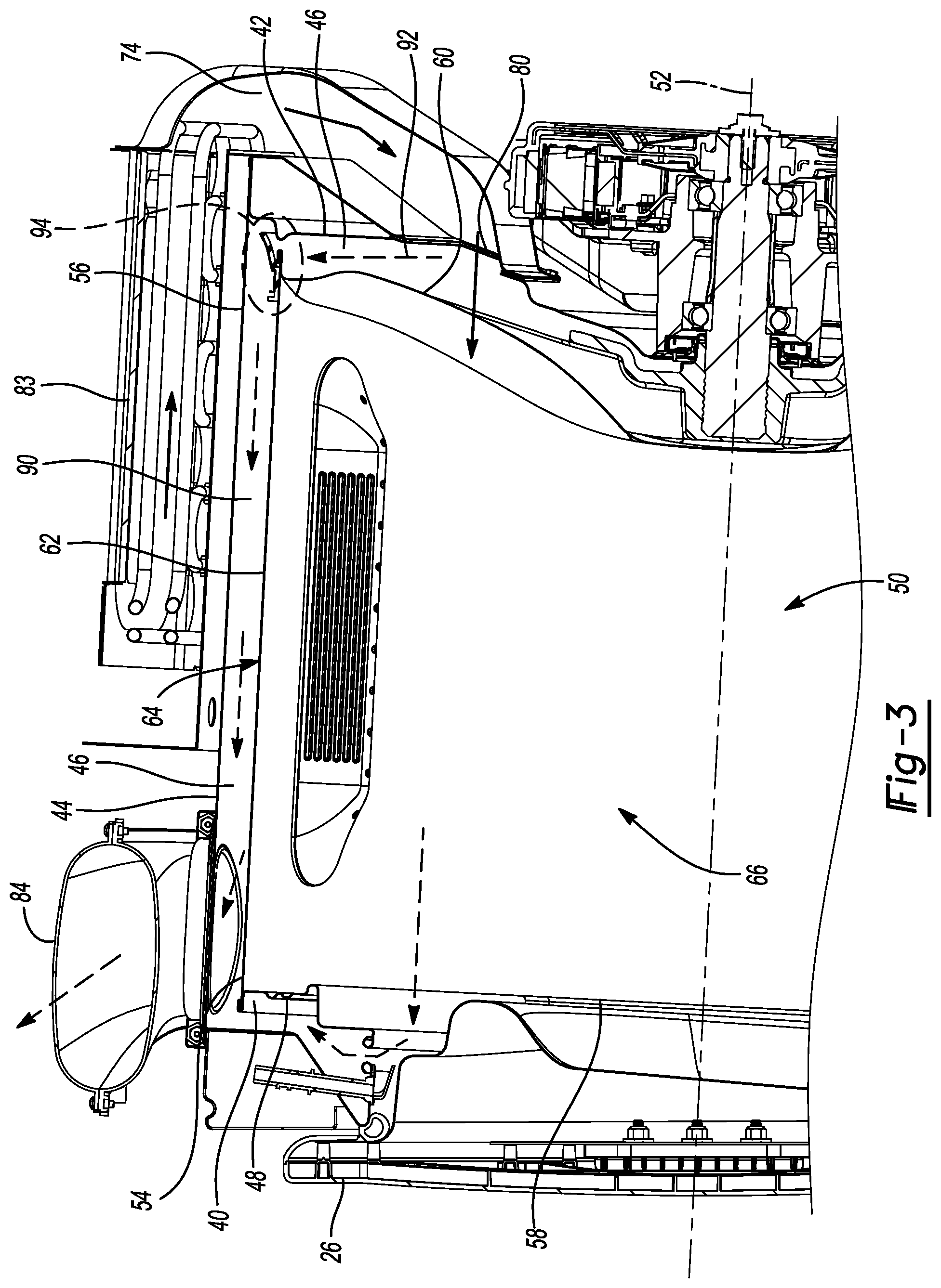 Patent US12590394 Figure 3 – Air bypass seal with backer for improved drying performance in a combination washer/dryer