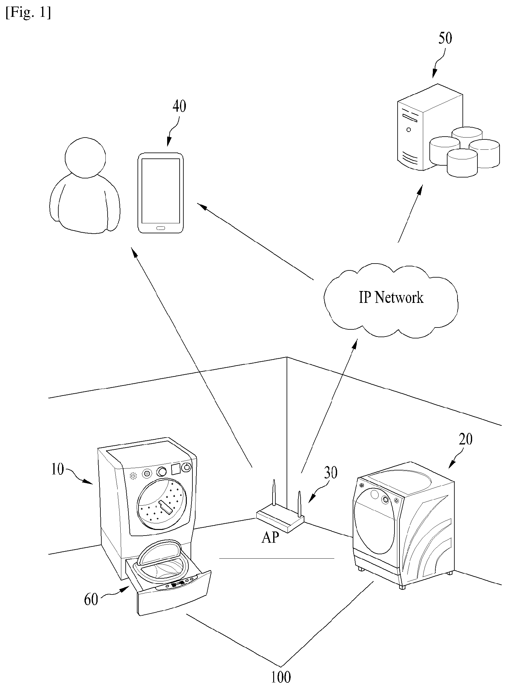 Patent US12590396 Figure 1 – Interface and laundry treating apparatus having the same