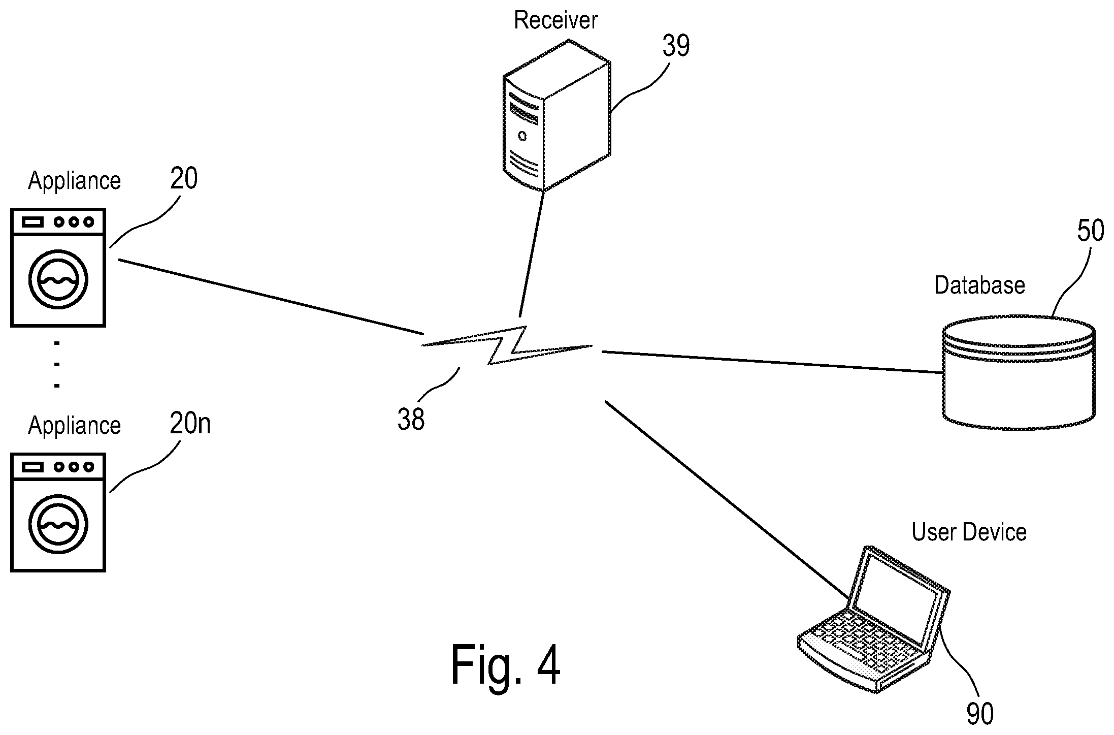 Patent US12590398 Figure 4 – Water bearing appliance, control method, and system