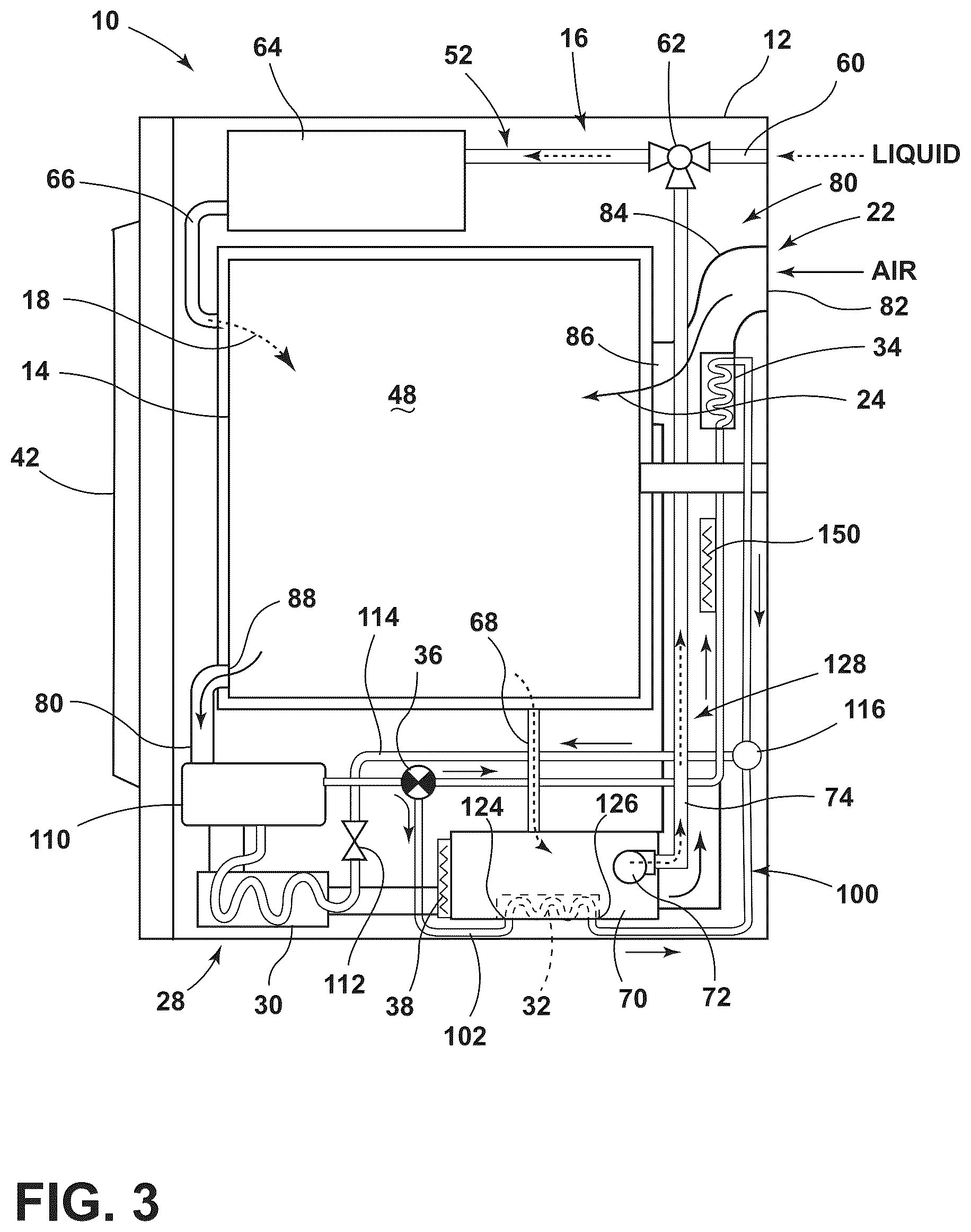 Patent US12590403 Figure 3 – Combination laundry appliance with heat pump assembly