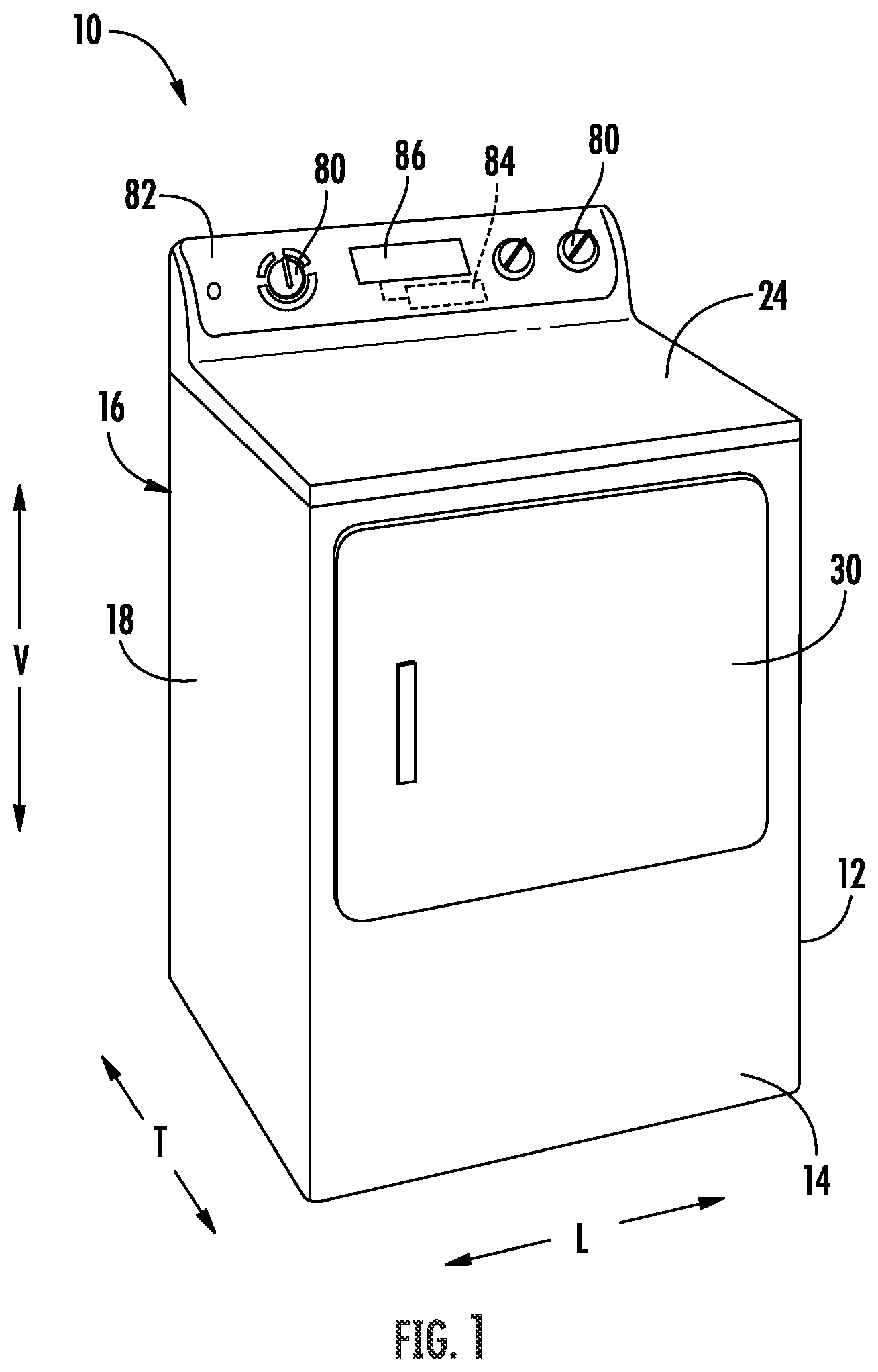 Patent US12590405 Figure 1 – System and method for monitoring a reduced static feature in a laundry treatment appliance