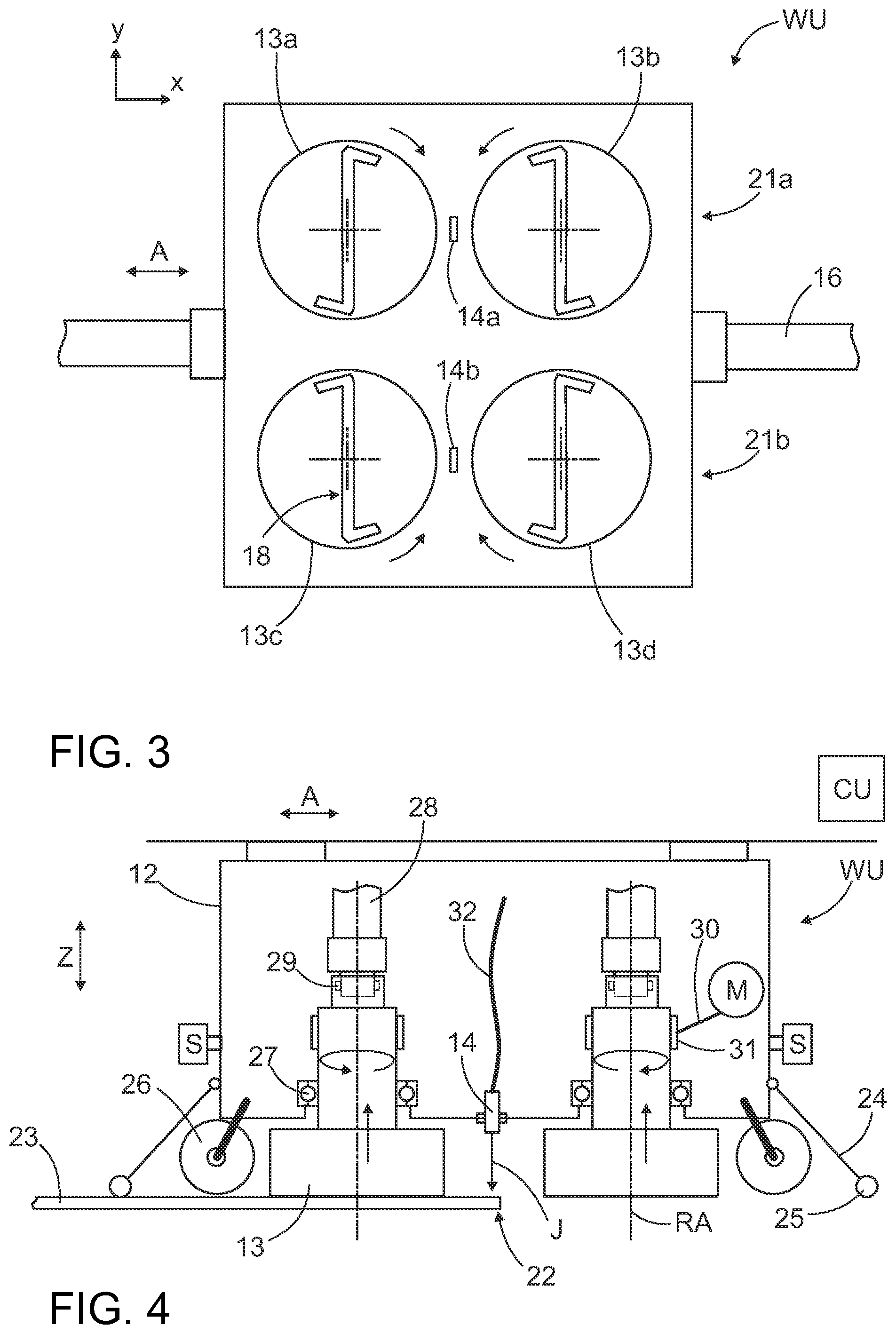 Patent US12590408 Figure 2 – Washing unit, planar washing machine and method