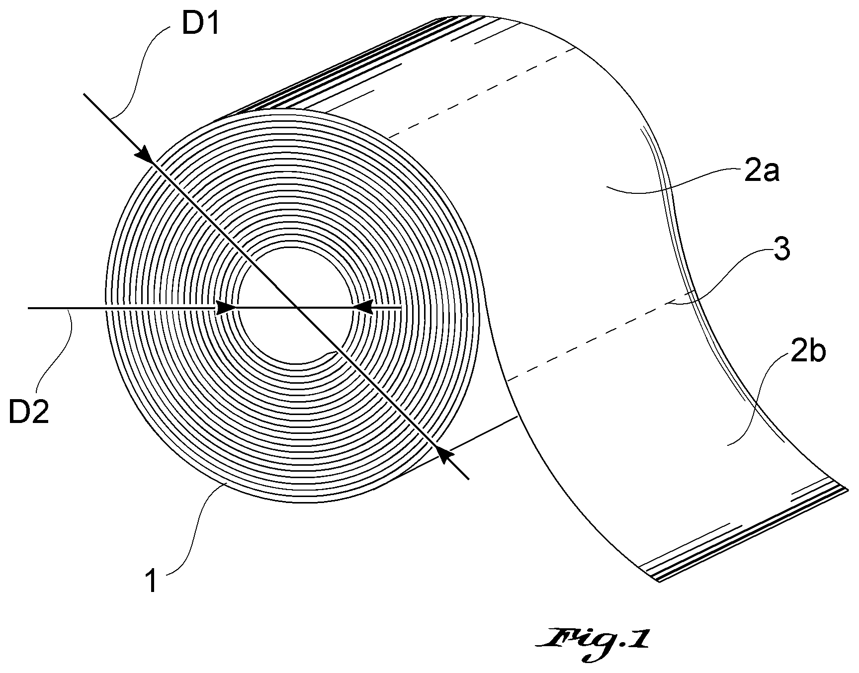 Patent US12590417 Figure 1 – Coreless rolls of a tissue paper product and methods of manufacturing coreless rolls