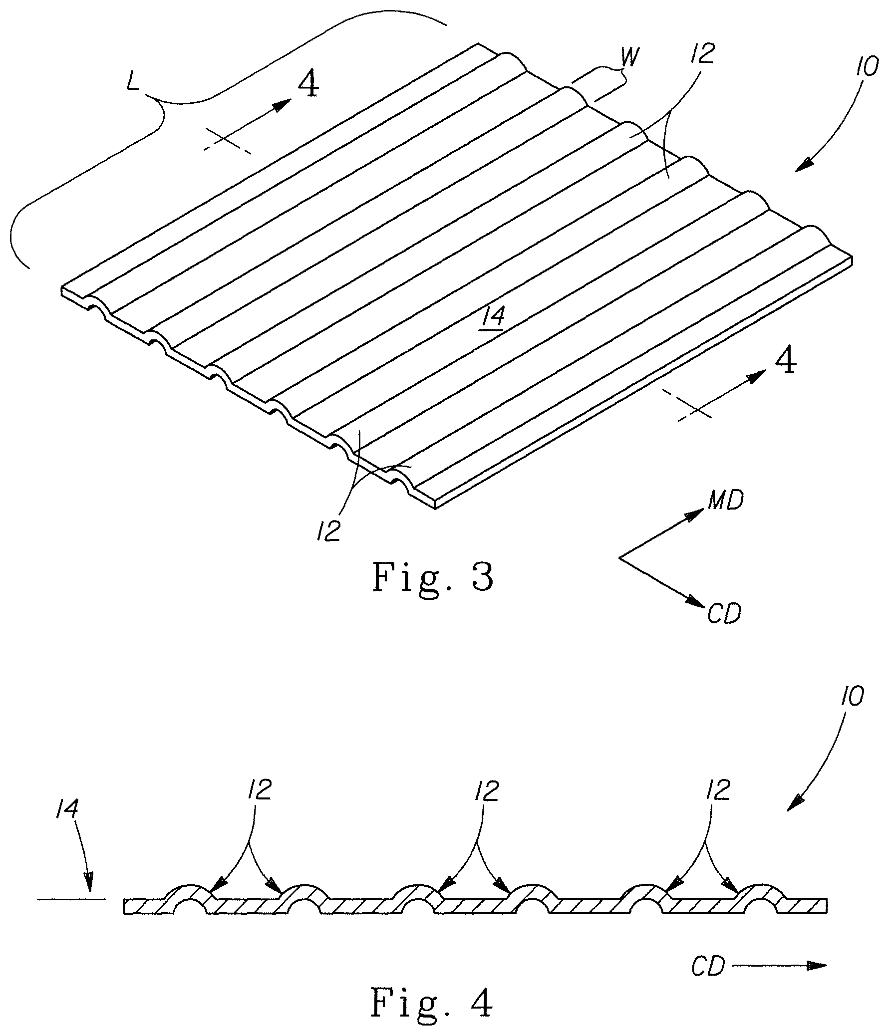 Patent US12590419 Figure 3 – Embossed toilet tissue