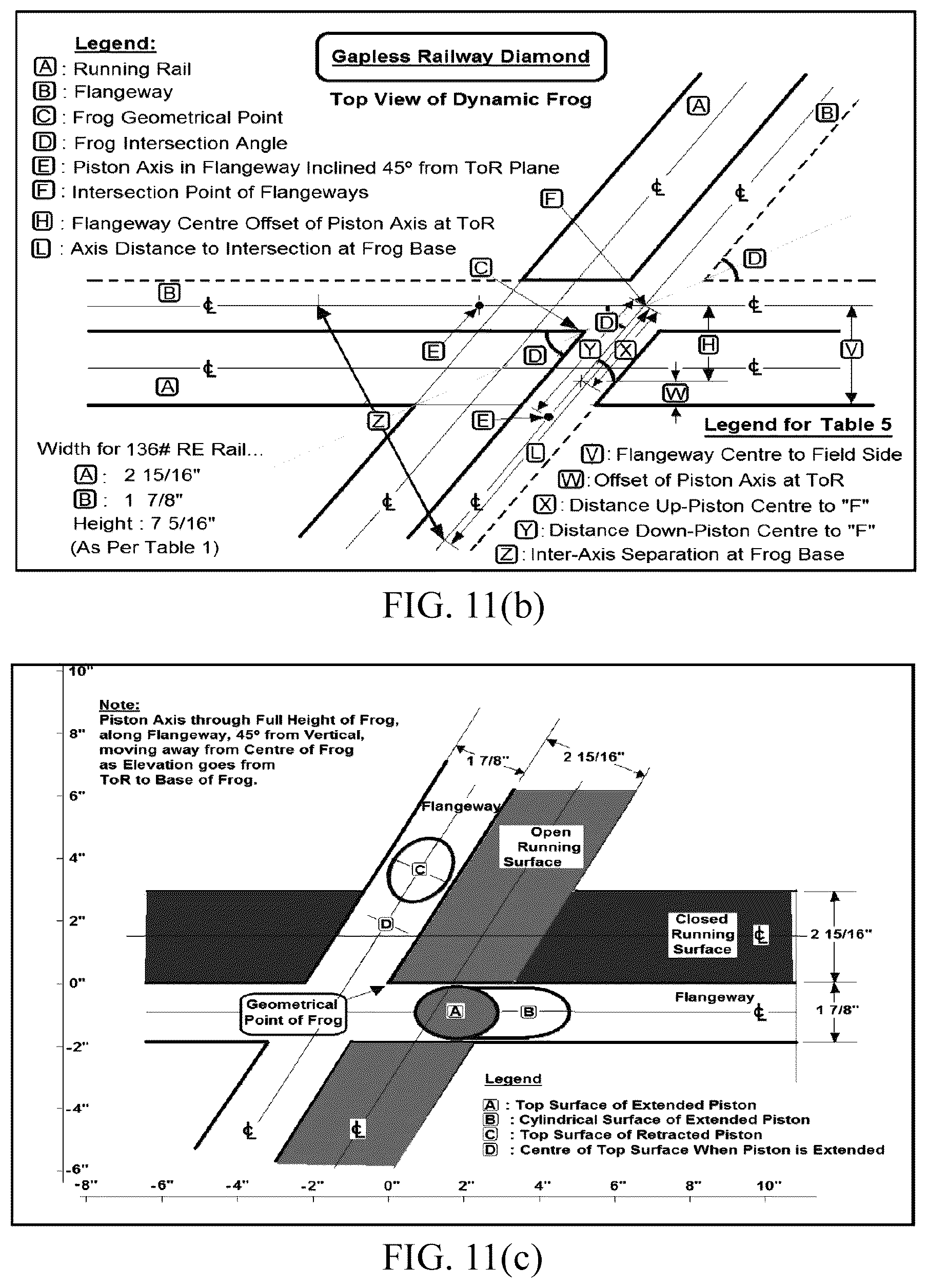 Patent US12590421 Figure 17 – Gapless railway diamond: a new type of railway track component providing unbroken running surfaces across the flangeways of an intersecting railway line